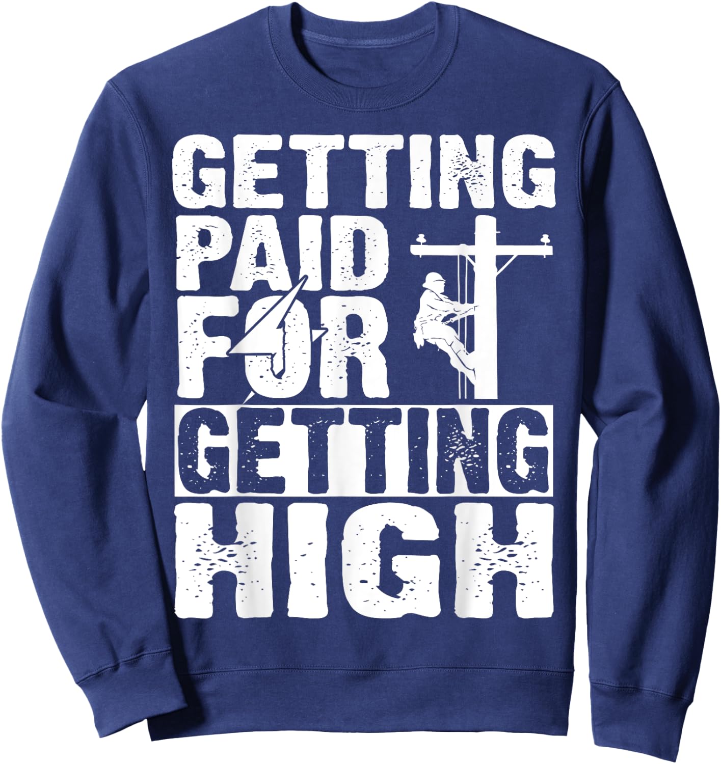 Funny Electrician Gift Electrical Power Lineman Men Boys Sweatshirt - Sweatshirt | Navy