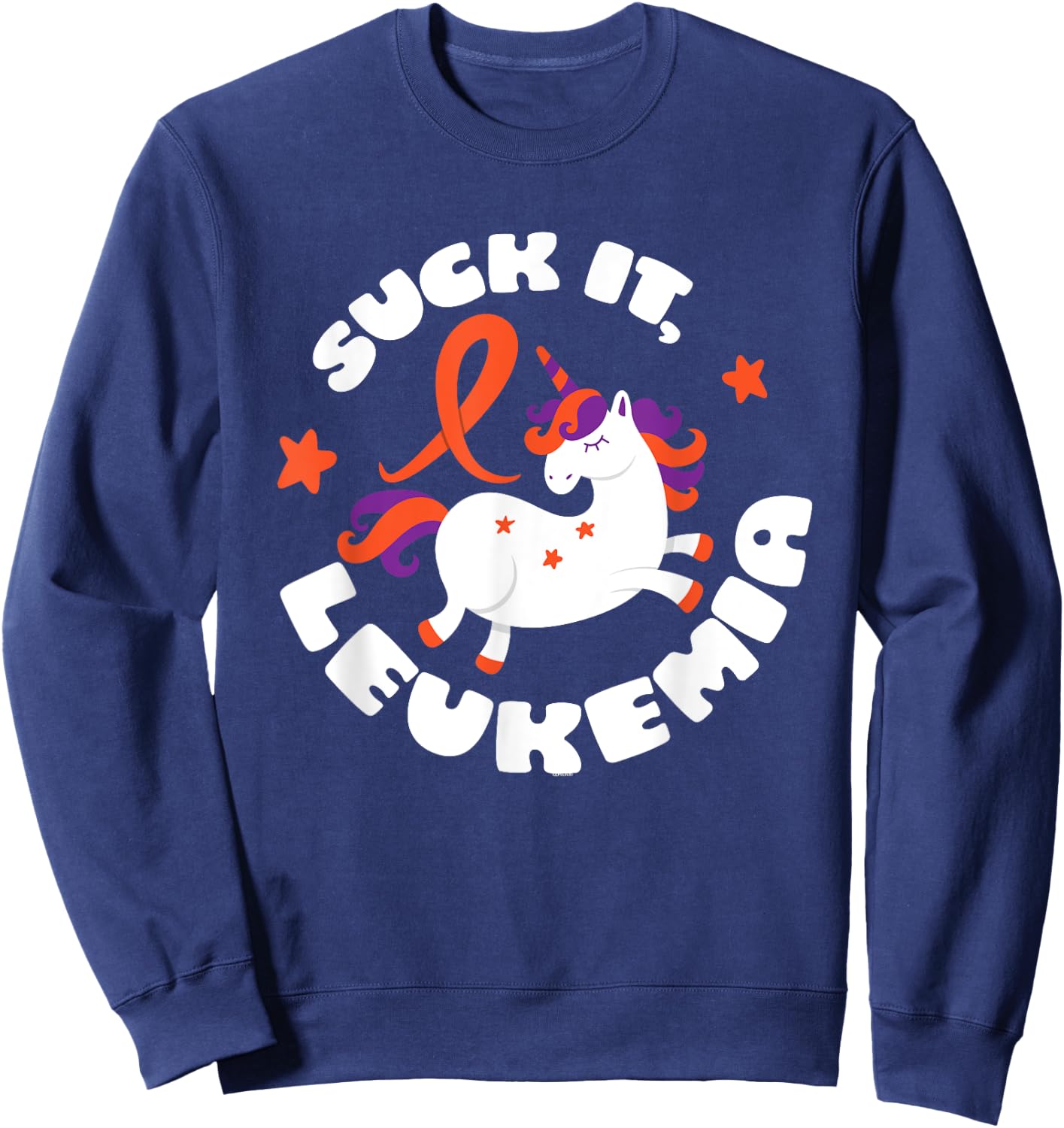 Unicorn Funny Suck It Leukemia Fighter Survivor Awareness Sweatshirt - Sweatshirt | Navy
