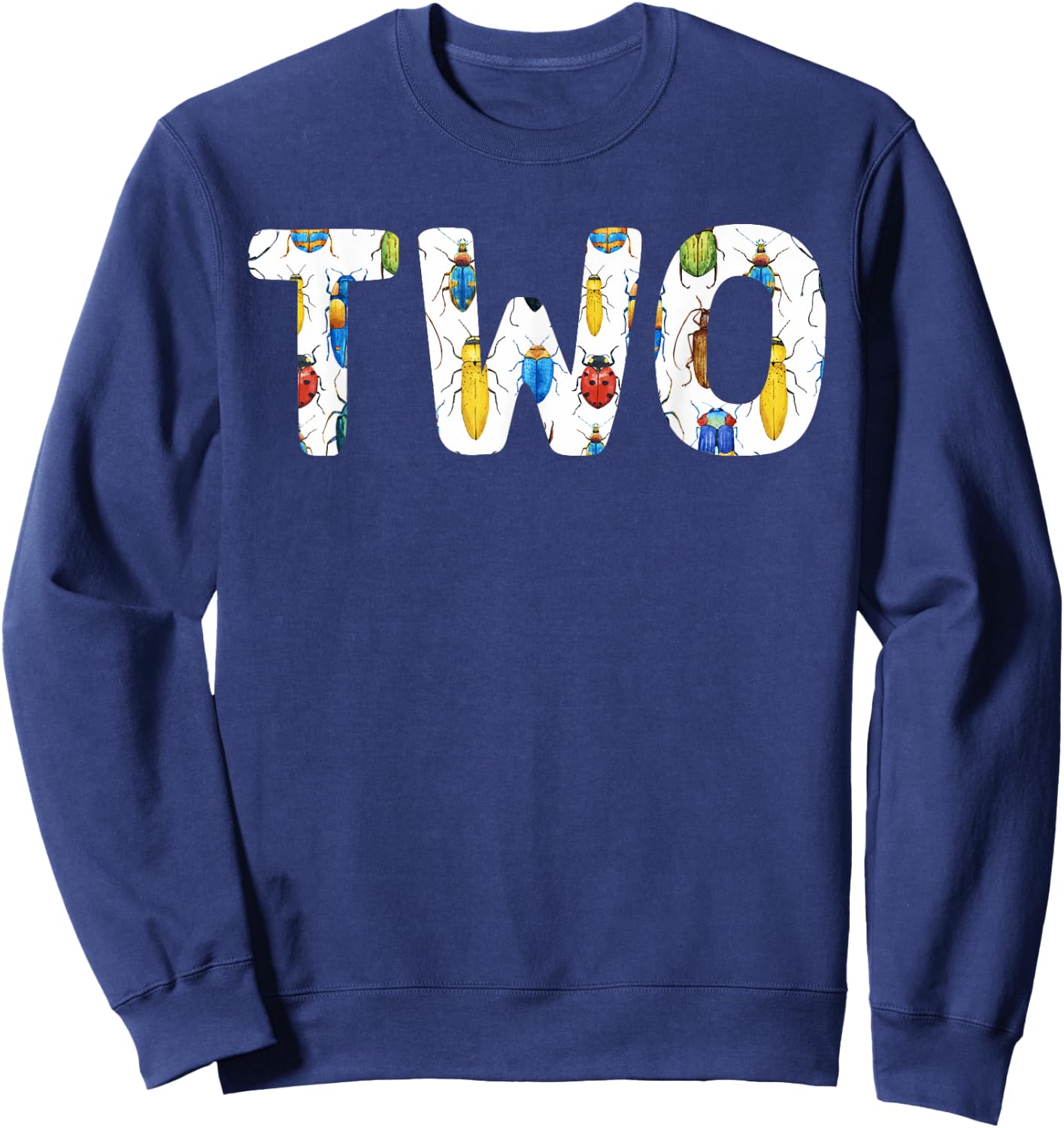 mb Bug 2nd Birthday Funny Insects Lover 2 Years Old Kids Sweatshirt - Sweatshirt | Navy