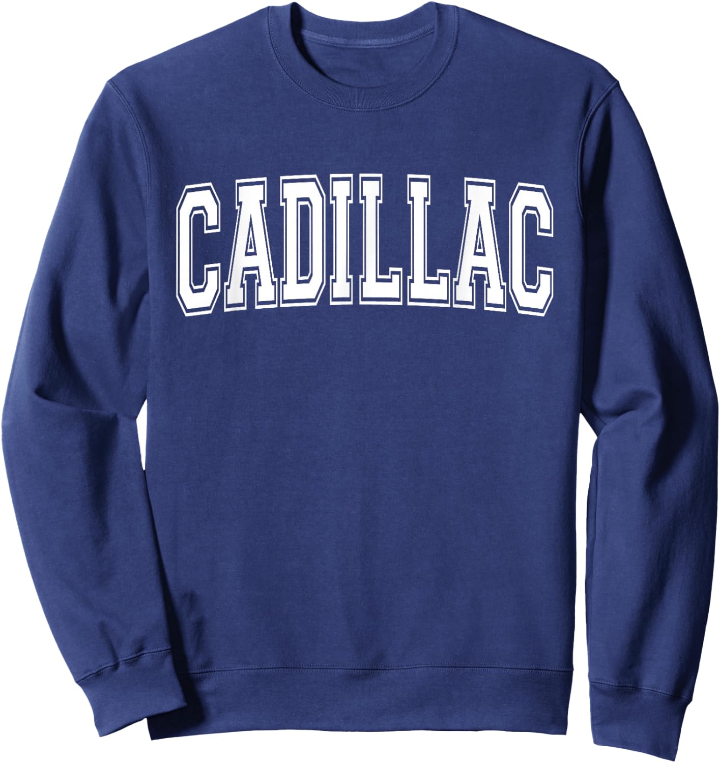 Cadillac MI Michigan USA Vintage Sports Varsity Style Sweatshirt - Sweatshirt | Navy