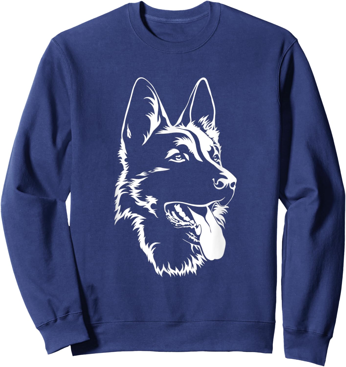 Dog Silhouette Sitting German Shepherd Sweatshirt - Sweatshirt | Navy