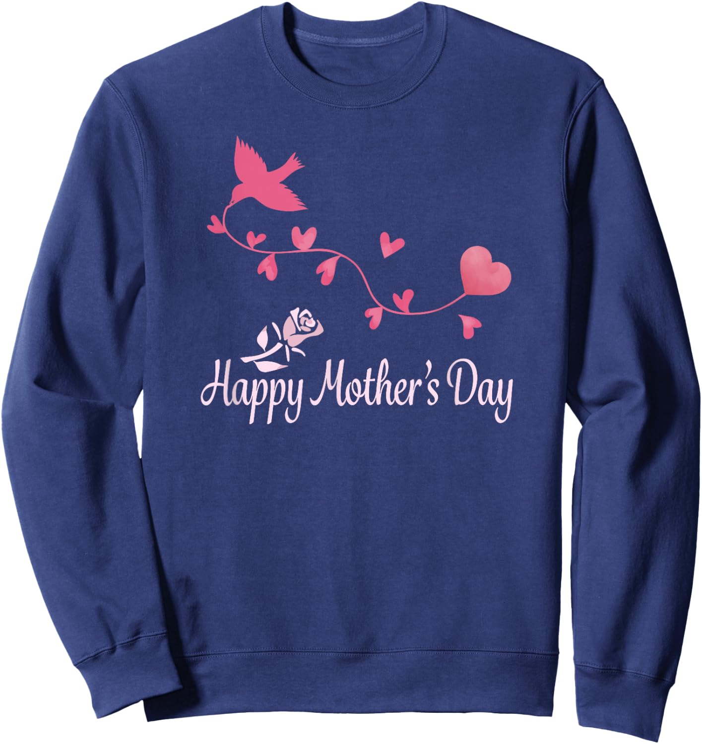 Happy Mother's Day - Bird with Heart Sweatshirt - Sweatshirt | Navy