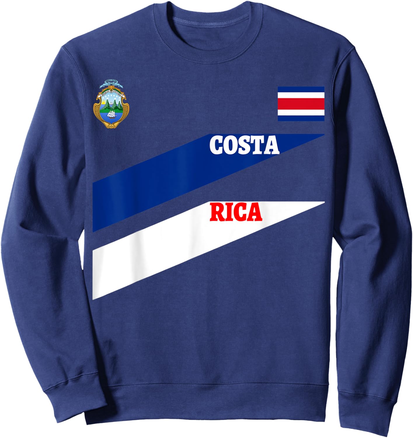 Costa Rica Jersey Flag-Soccer-Travel-Football T Shirt Sweatshirt - Sweatshirt | Navy