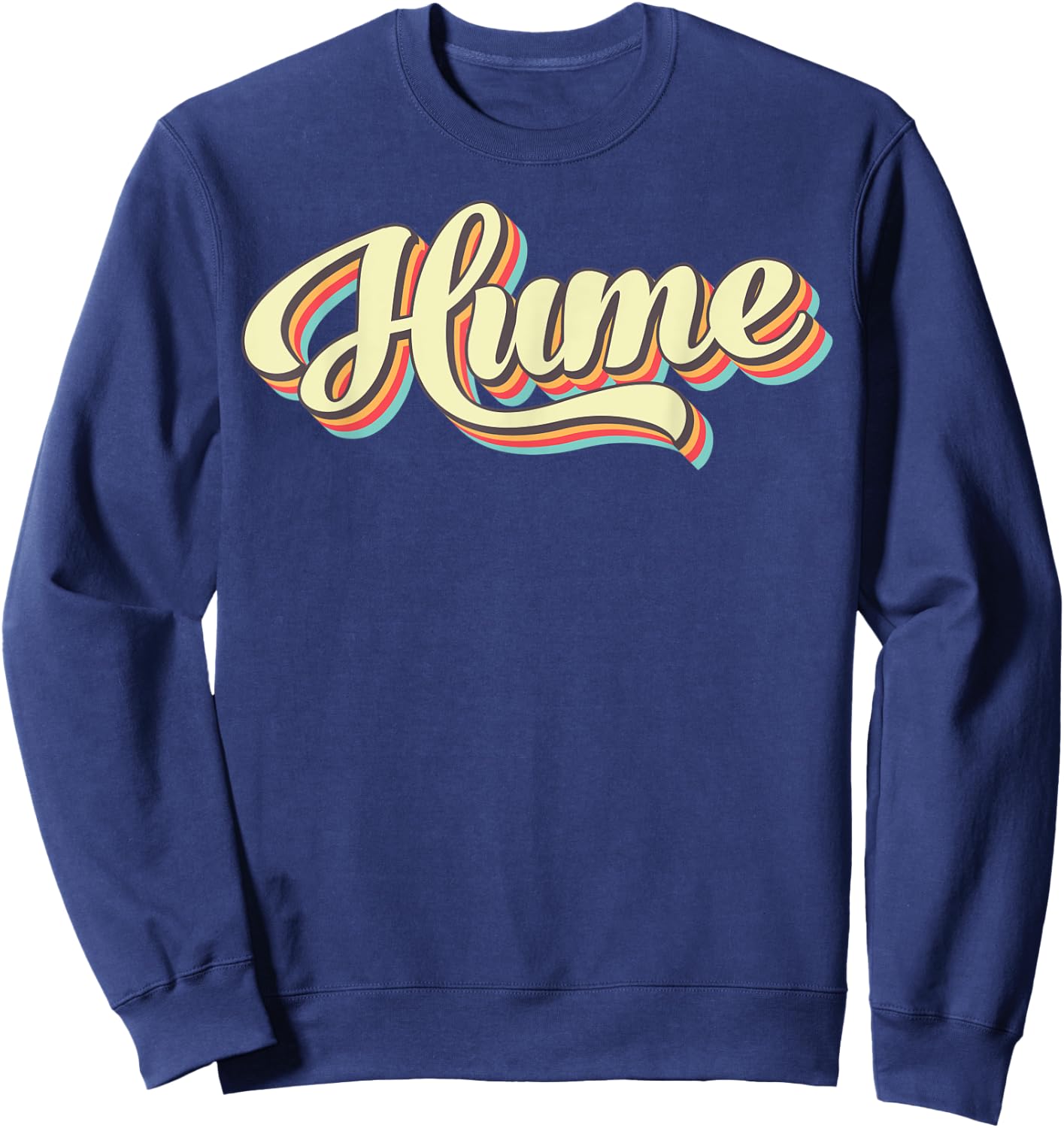 Hume Retro Art Baseball Font Vintage Sweatshirt - Sweatshirt | Navy