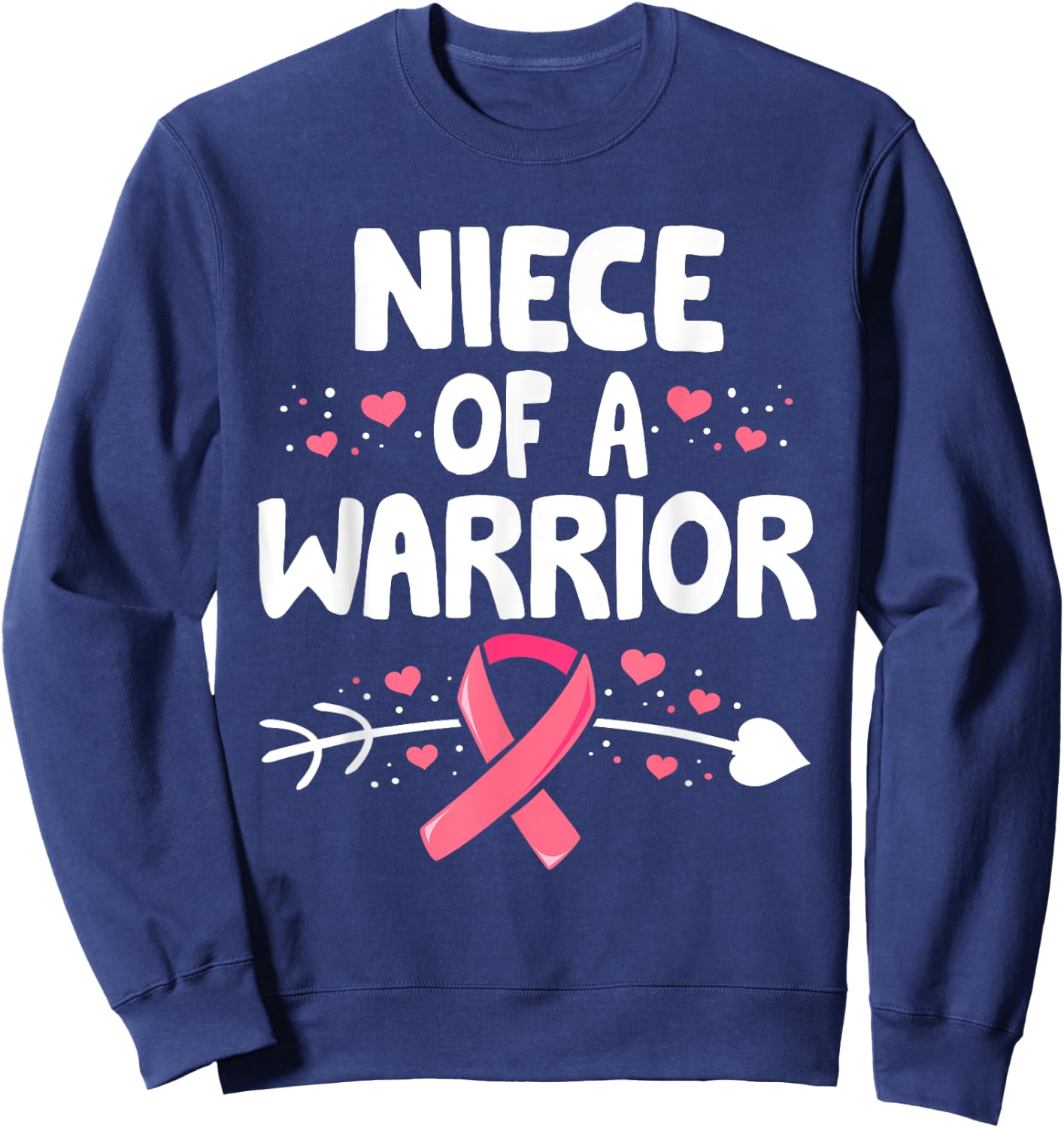 Breast Cancer aunt Shirt, Family Support Squad Sweatshirt - Sweatshirt | Navy
