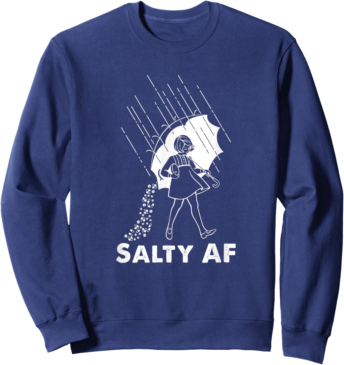 Salty AF Lung And Pulmonary Lung Cancer Cystic Fibrosis Sweatshirt - Sweatshirt | Navy