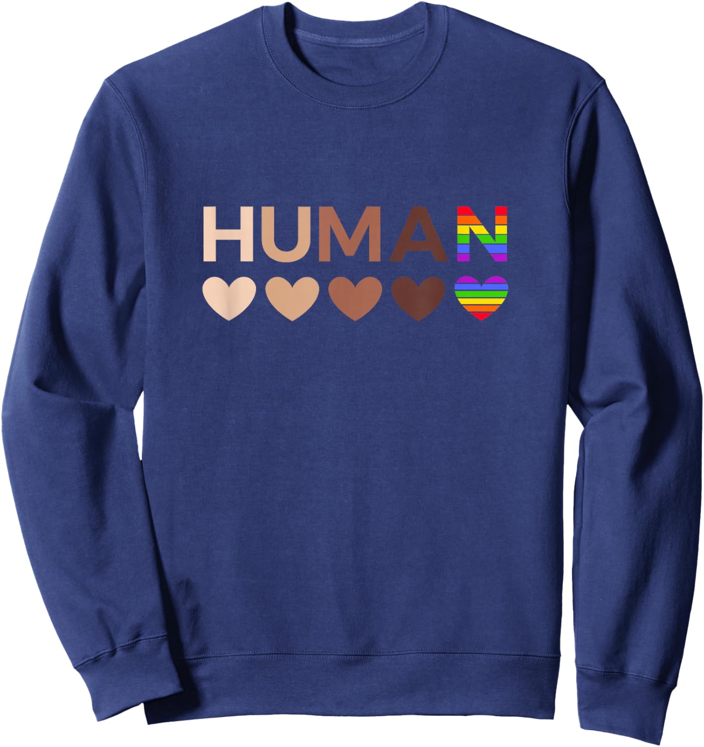 All-Inclusive Hearts for BLM Racial Justice & Human Equality Small Sweatshirt - Sweatshirt | Navy