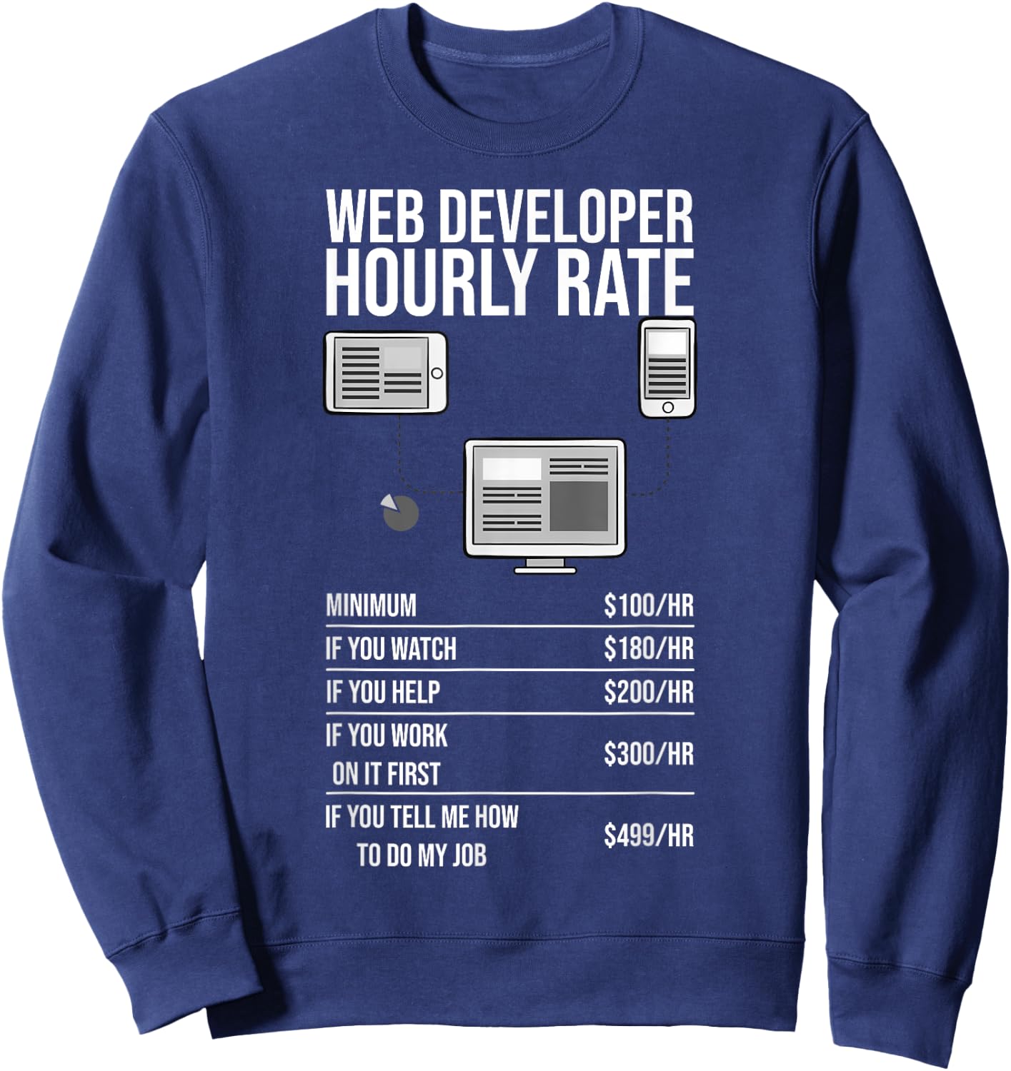 Web Developer Tools App Computer Science Website Technology Sweatshirt - Sweatshirt | Navy