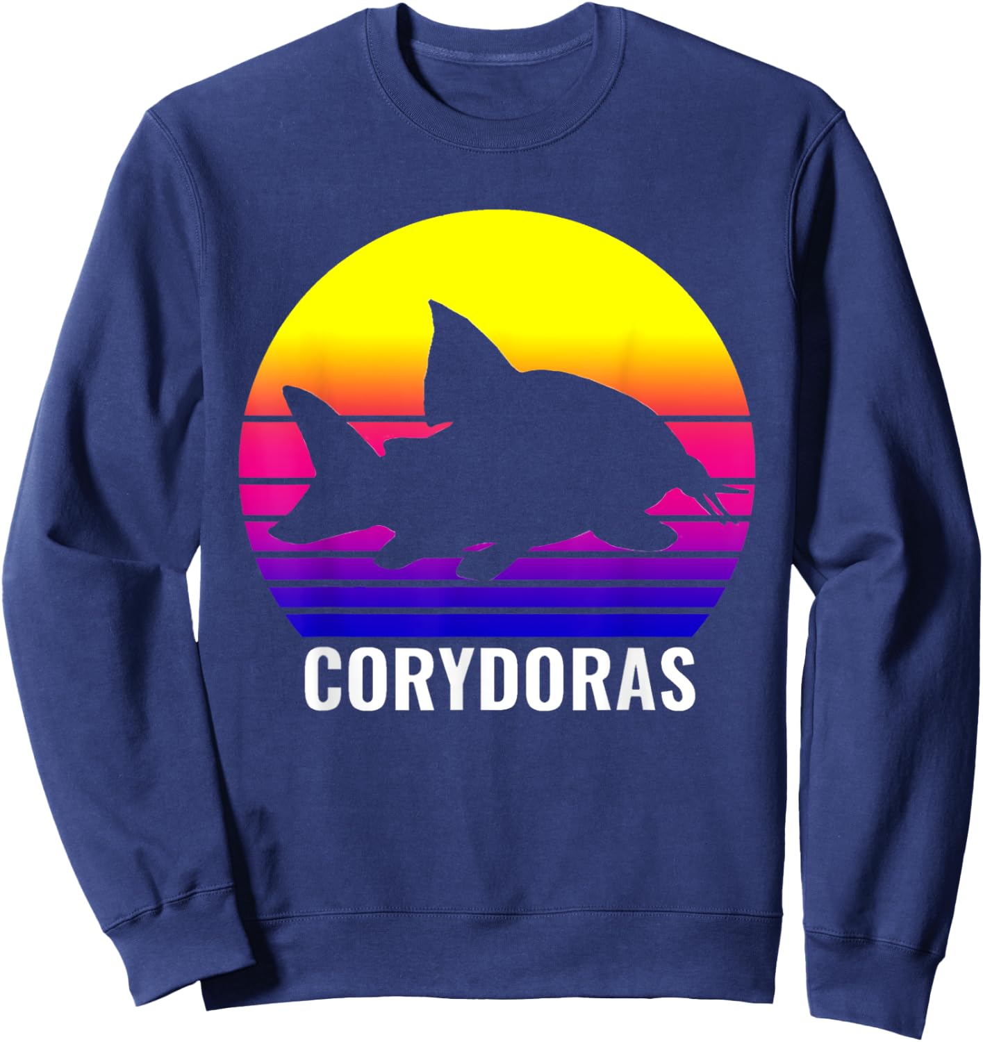 Corydora Catfish Sunset Aquarium Fish Tank Lovers Sweatshirt - Sweatshirt | Navy