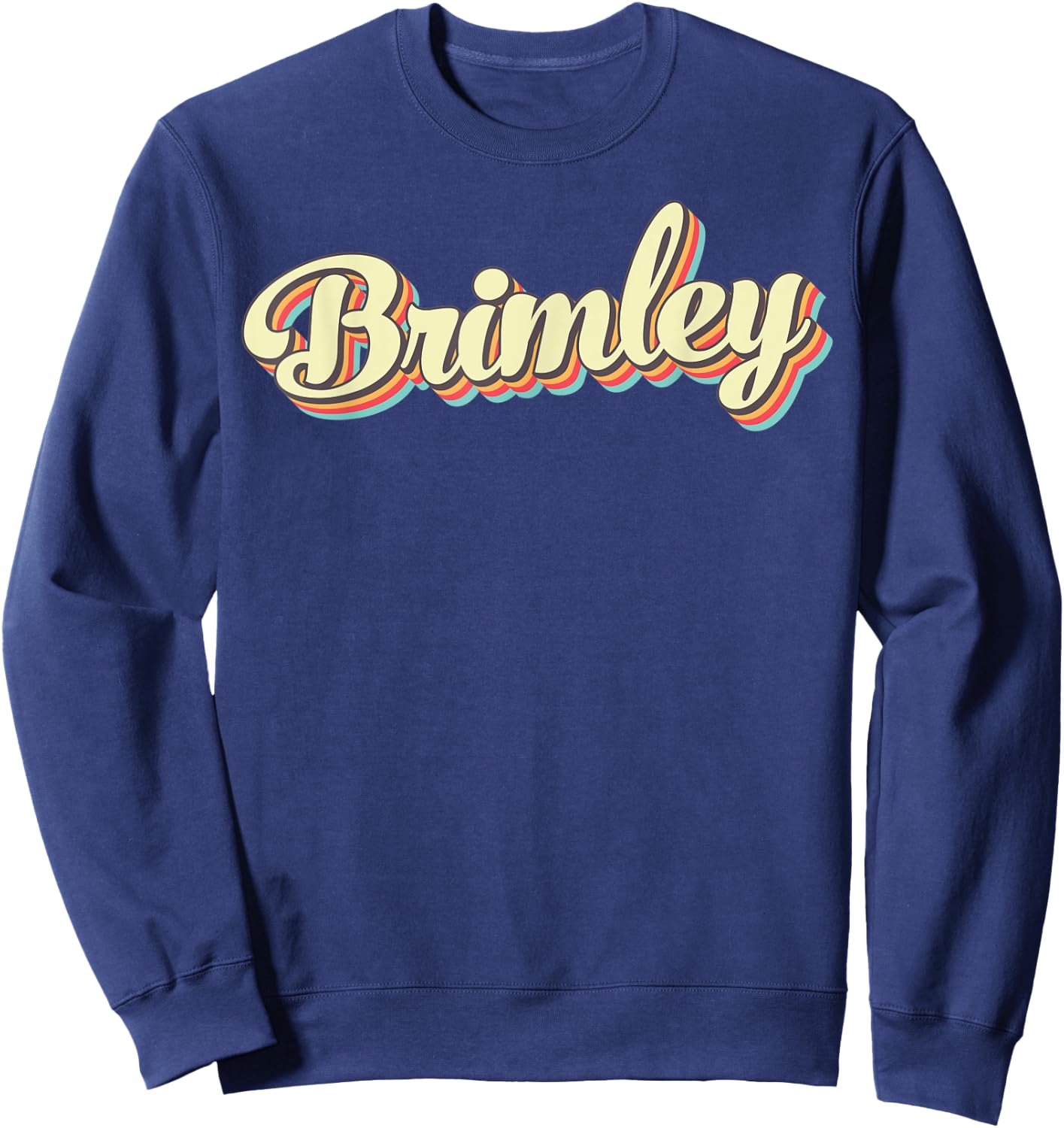 Brimley Retro Art Baseball Font Vintage Sweatshirt - Sweatshirt | Navy