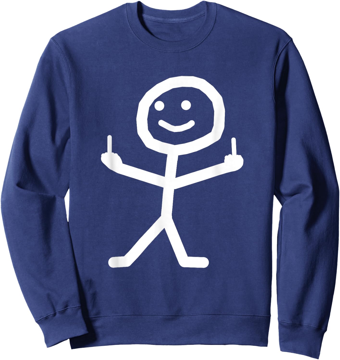 Funny stick man with middle finger gift Sweatshirt - Sweatshirt | Navy