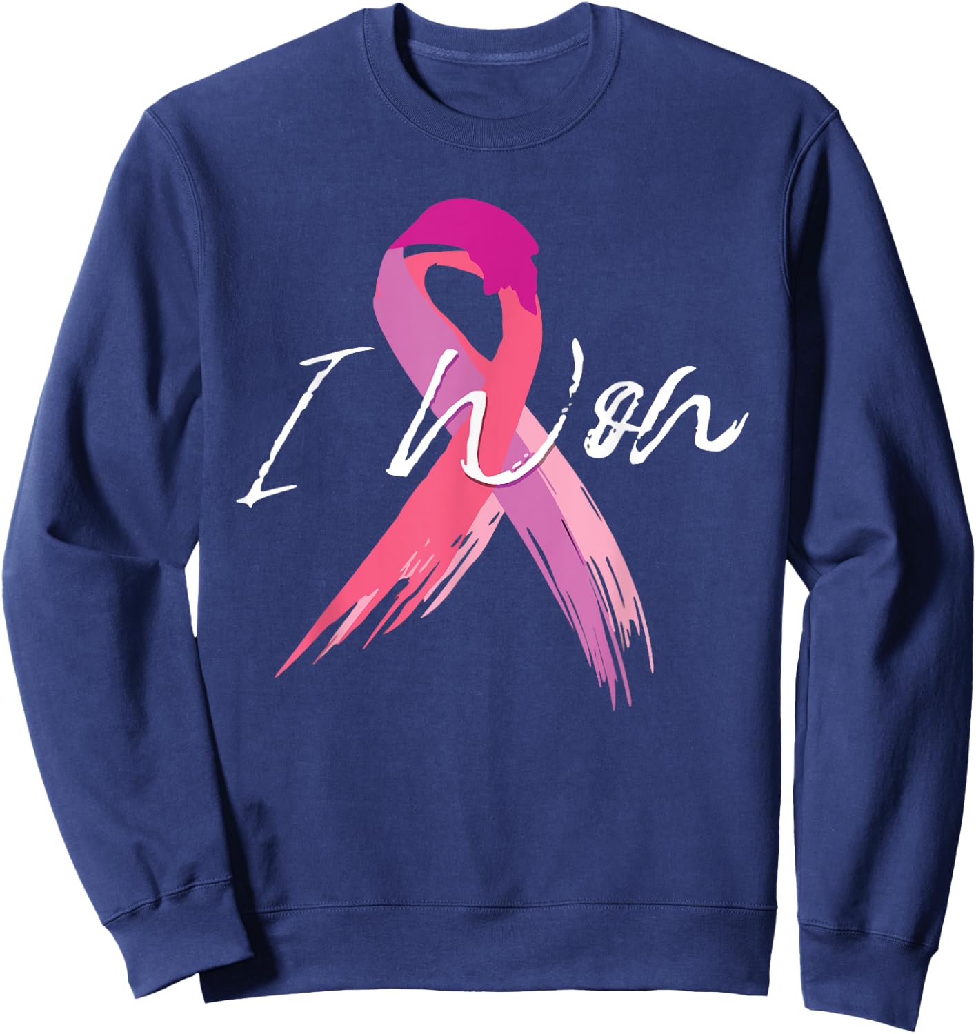 I won breast cancer awareness support pink ribbon survivor Sweatshirt - Sweatshirt | Navy