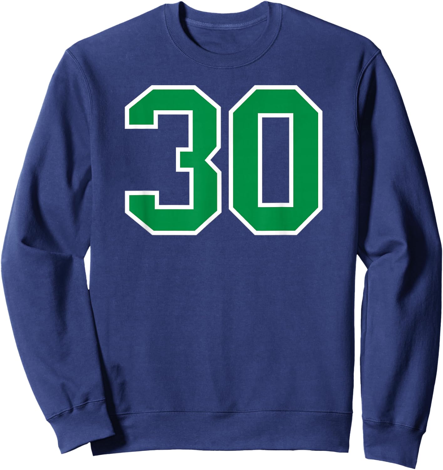 Green Sport Team Number #30 Sweatshirt - Sweatshirt | Navy