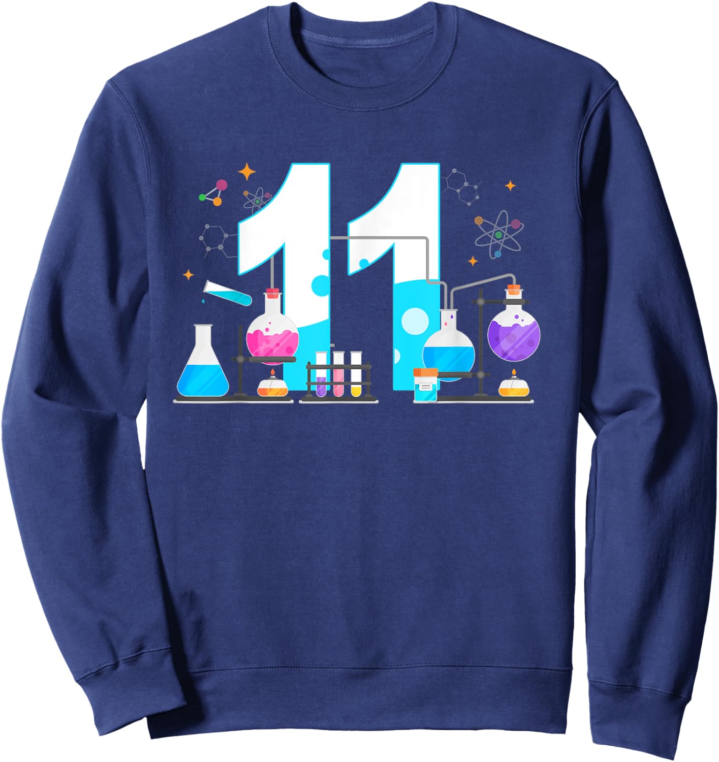 11 Year Old Kids Scientist 11th Birthday Kids Science Sweatshirt - Sweatshirt | Navy