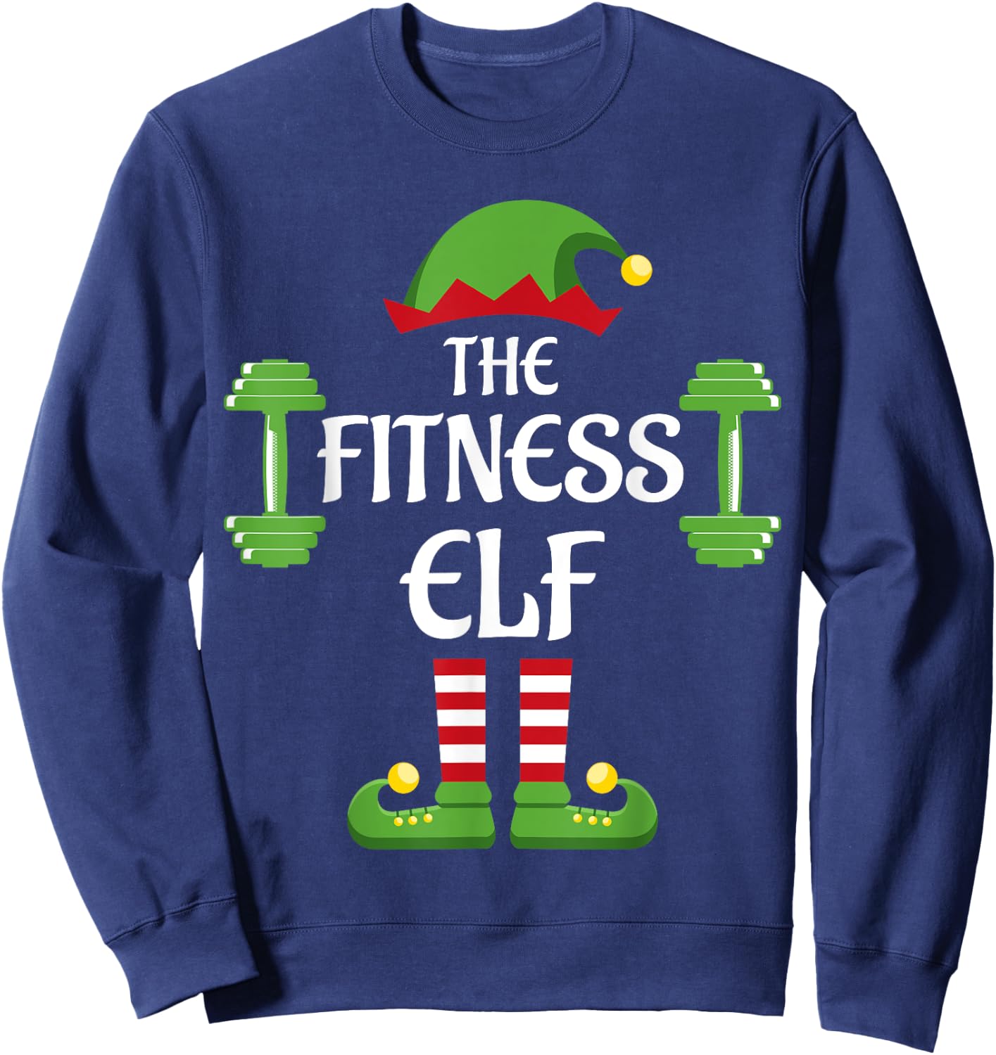 Fitness Elf Family Matching Group Christmas Sporty Sweatshirt - Sweatshirt | Navy