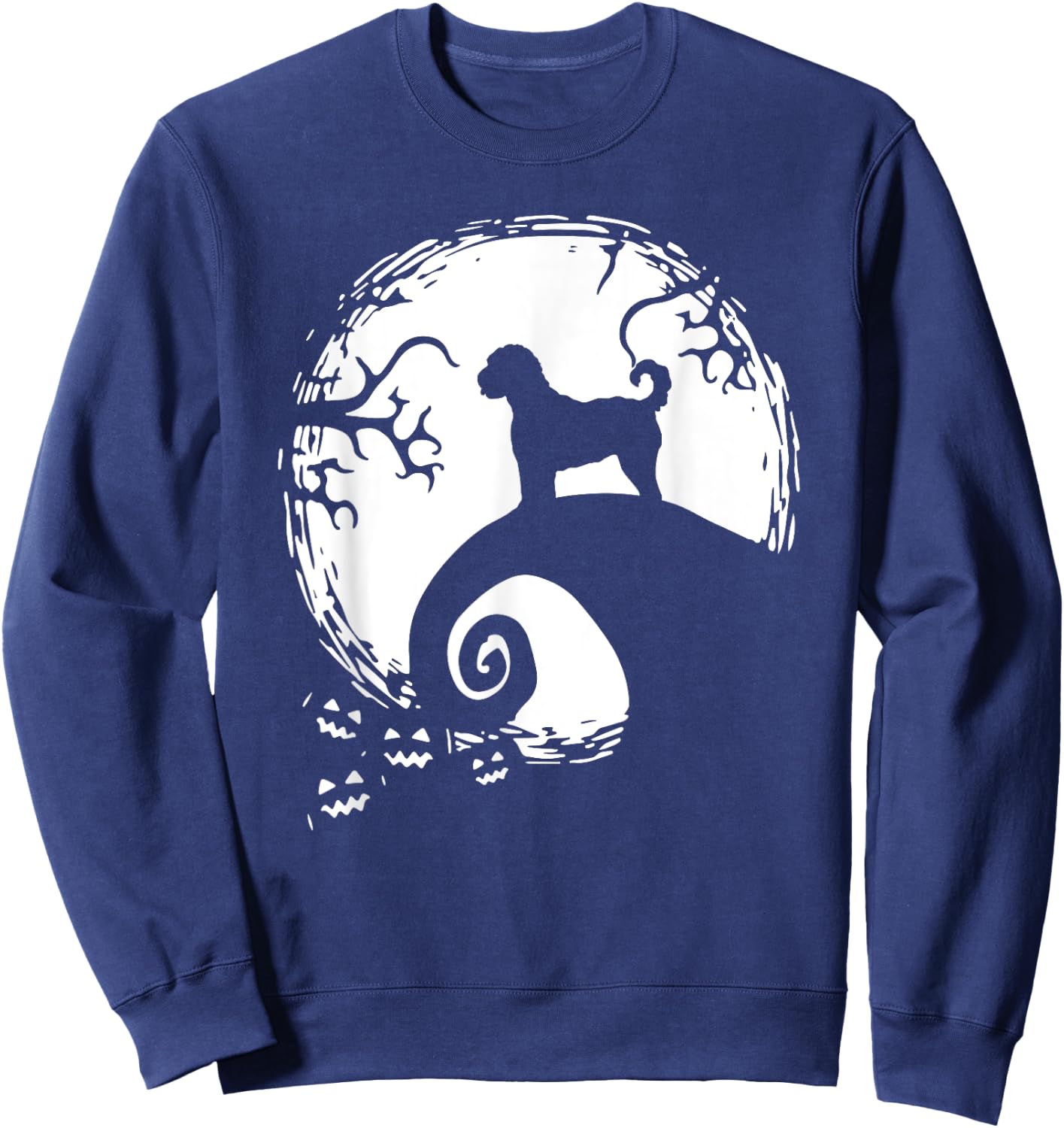 Labradoodle And Moon Halloween Sweatshirt - Sweatshirt | Navy