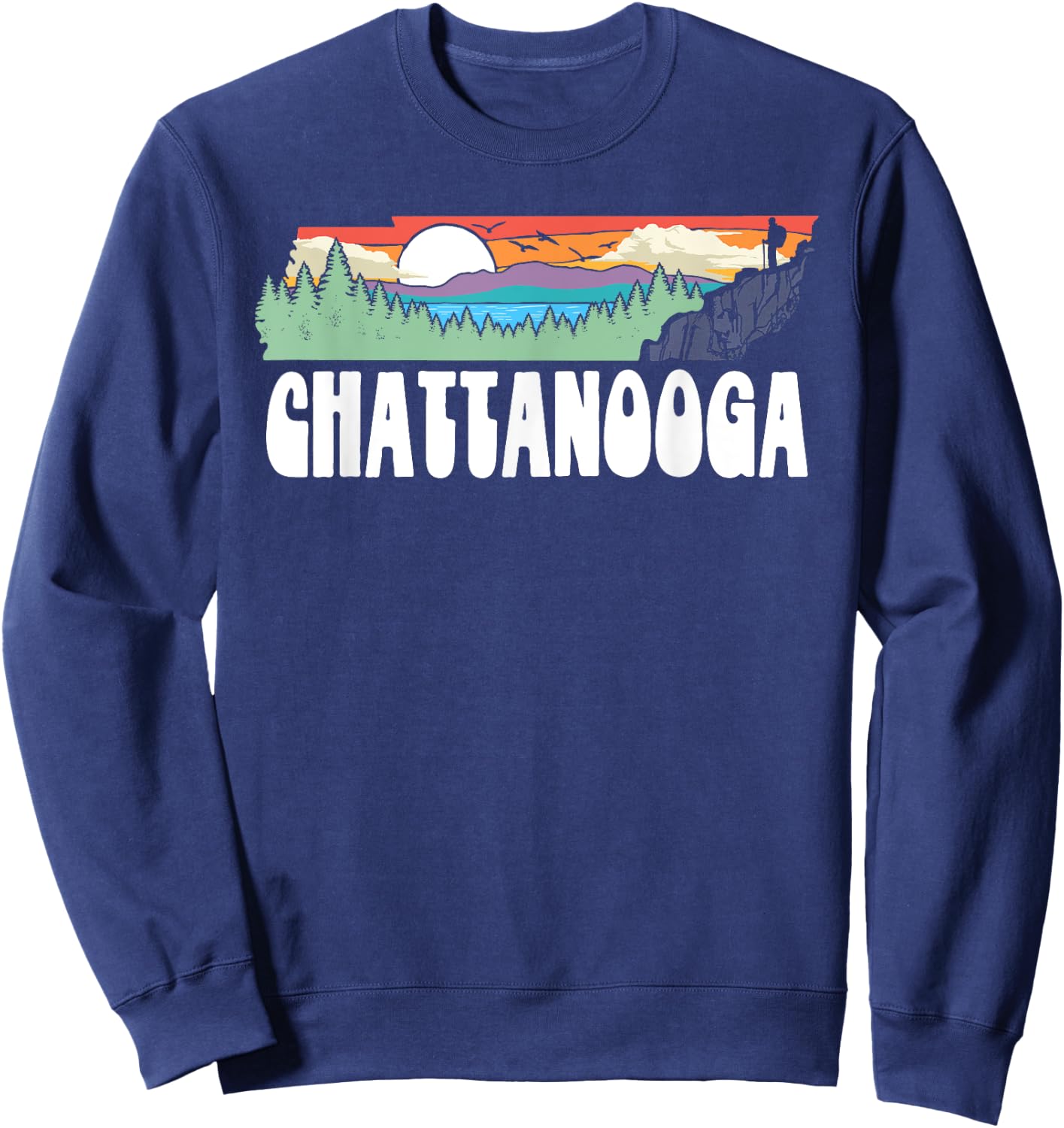 Chattanooga Tennessee Outdoor Adventure and Nature Hiking Sweatshirt - Sweatshirt | Navy