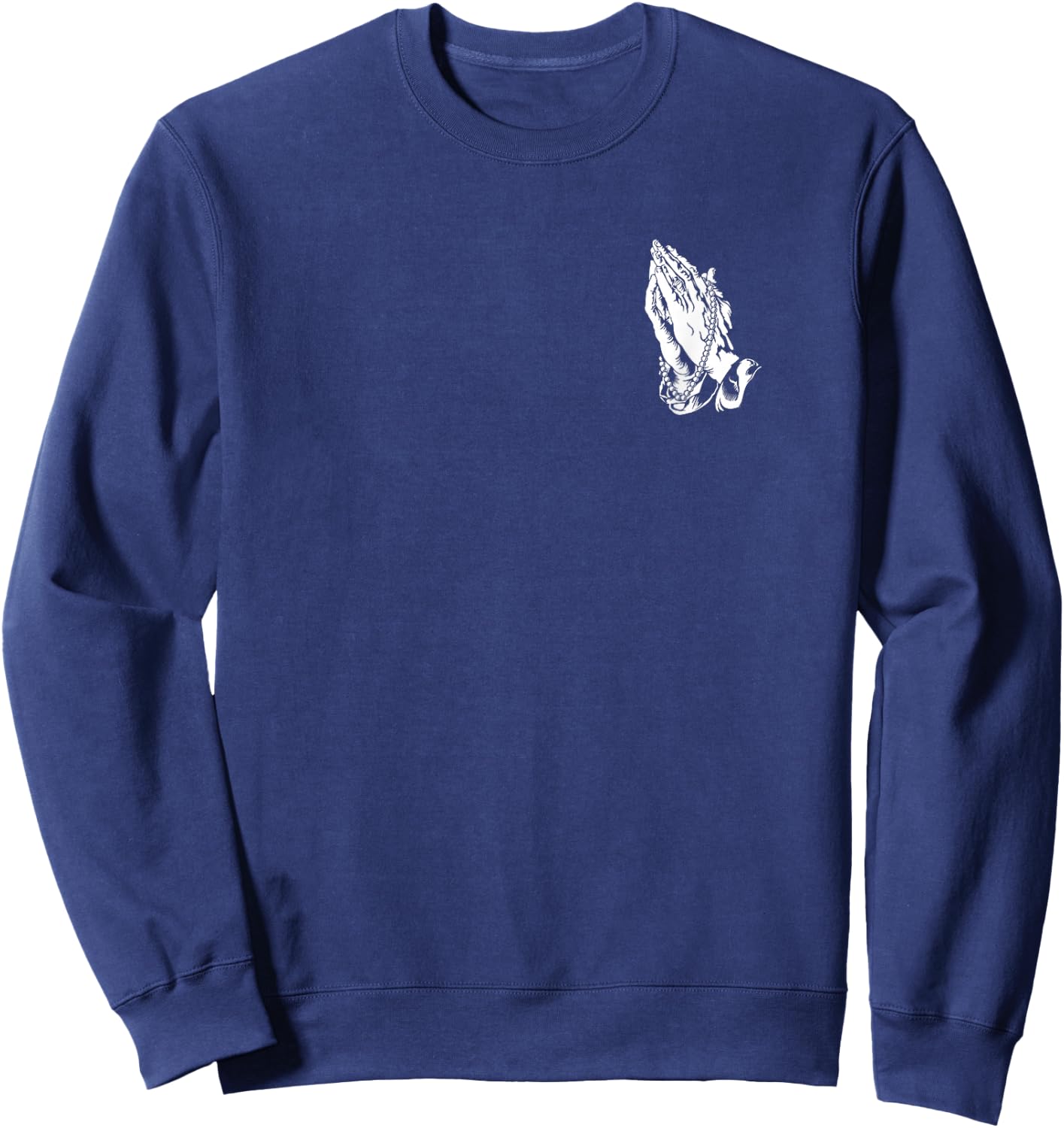 Inspired Sacred Scripts Praying Hands Blessed Christian Catholic Sweatshirt - Sweatshirt | Navy