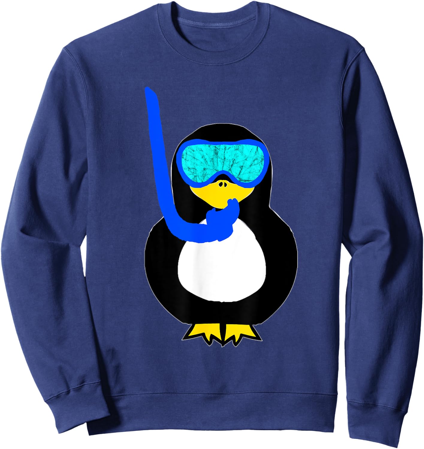 Snorkel Penguin Snorkeling Water Bird Scuba Diver Diving Sweatshirt - Sweatshirt | Navy