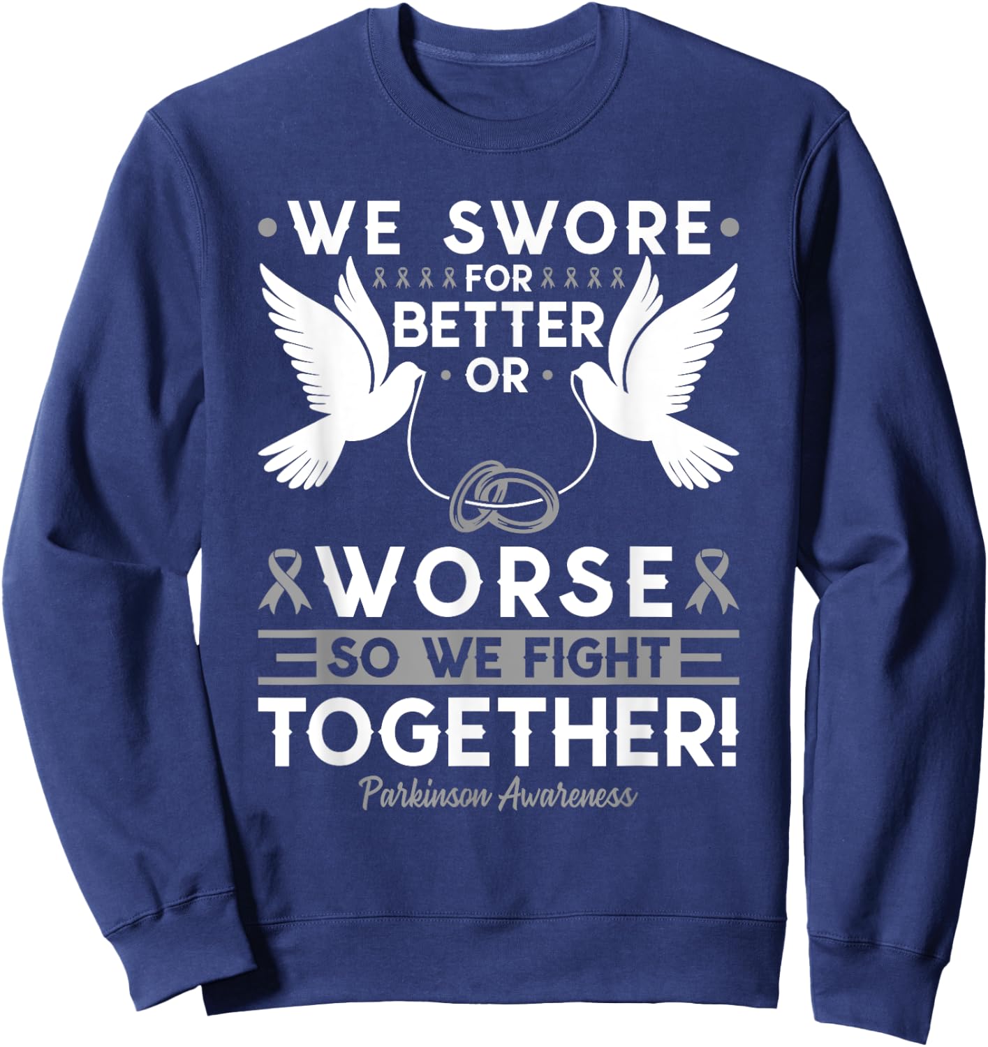 Parkinson Awareness Spouse Husband Wife Support Sweatshirt - Sweatshirt | Navy