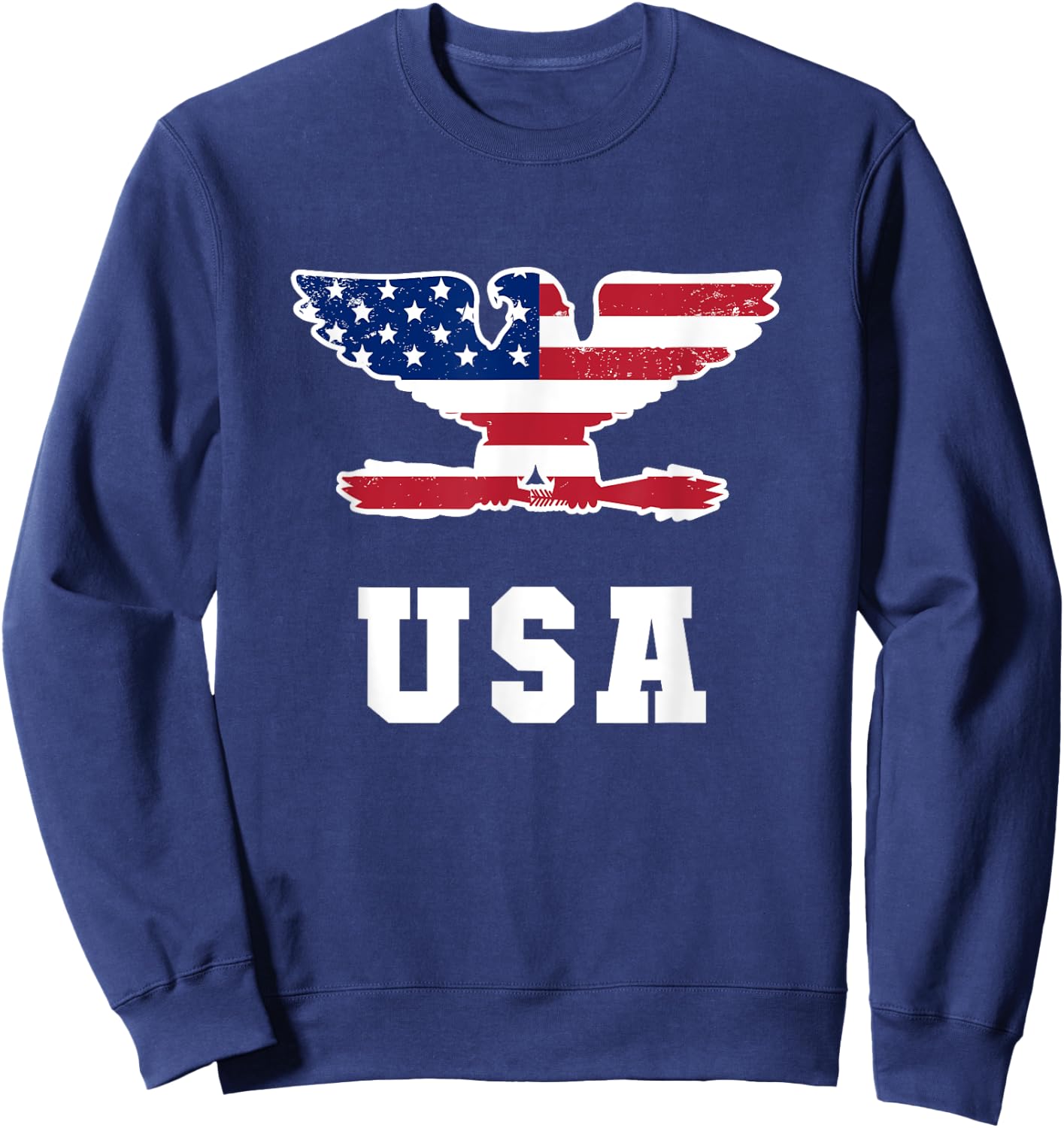 Patriotic USA Colonel Eagle American Flag For Patriots Men Sweatshirt - Sweatshirt | Navy