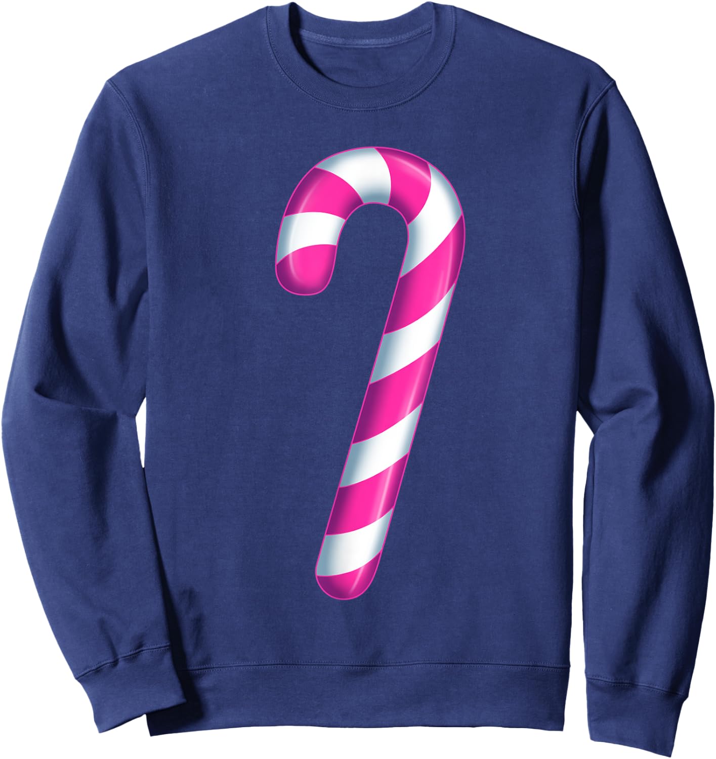 Pink and White Candy Cane Merry and Bright Women Costume Sweatshirt - Sweatshirt | Navy
