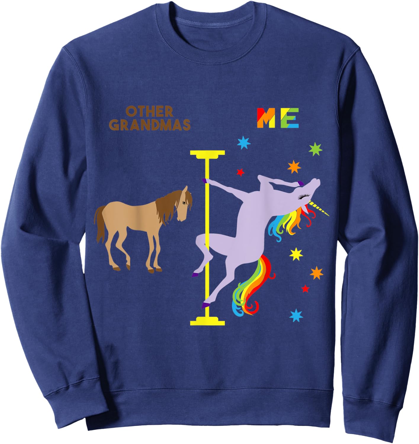 Unicorn Grandma Shirt Gifts for Grandmas Rainbow Sweatshirt - Sweatshirt | Navy