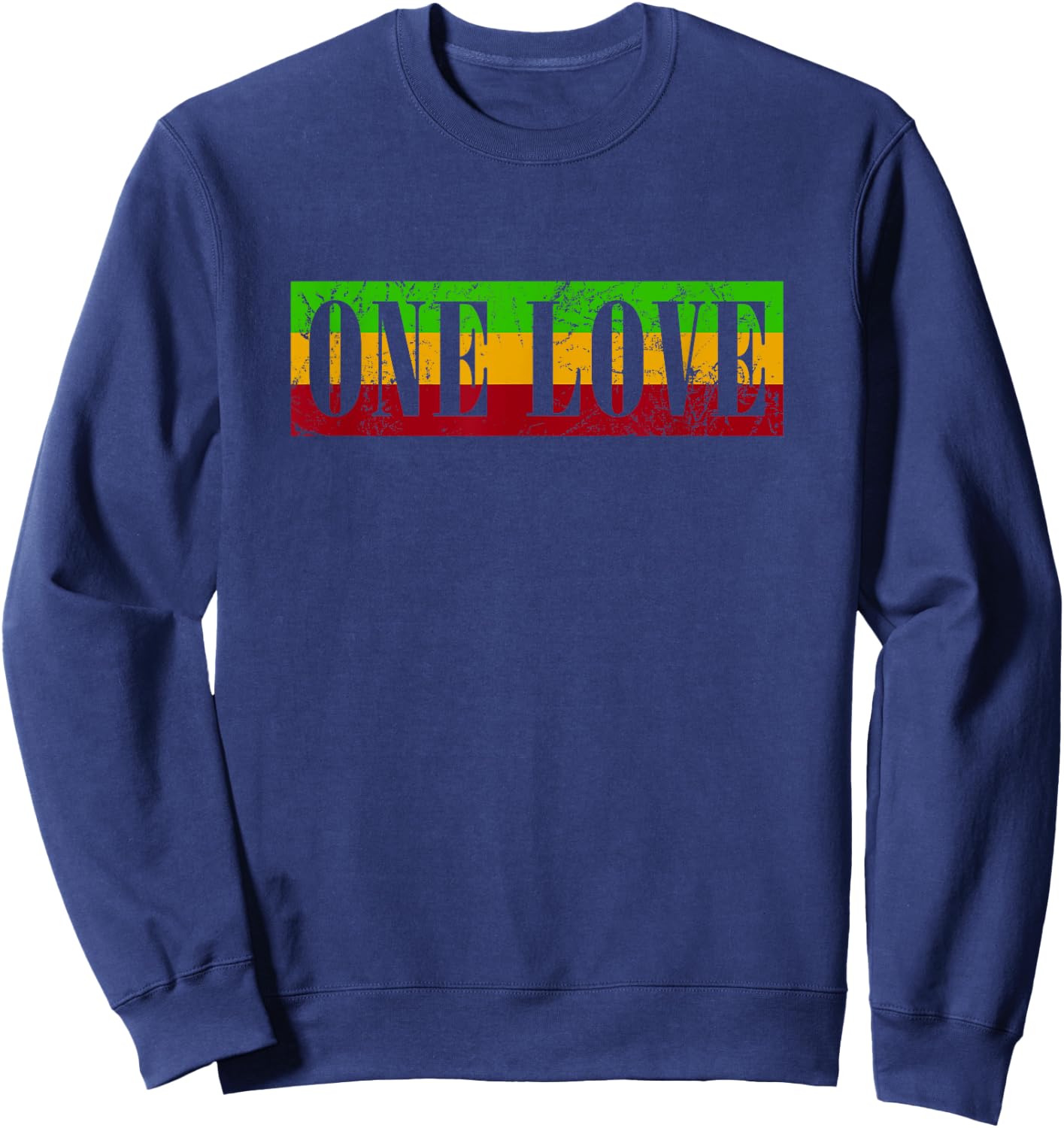 One Love Sign Rasta Jamaica Retro Vintage Gift Sweatshirt - Sweatshirt | Navy
