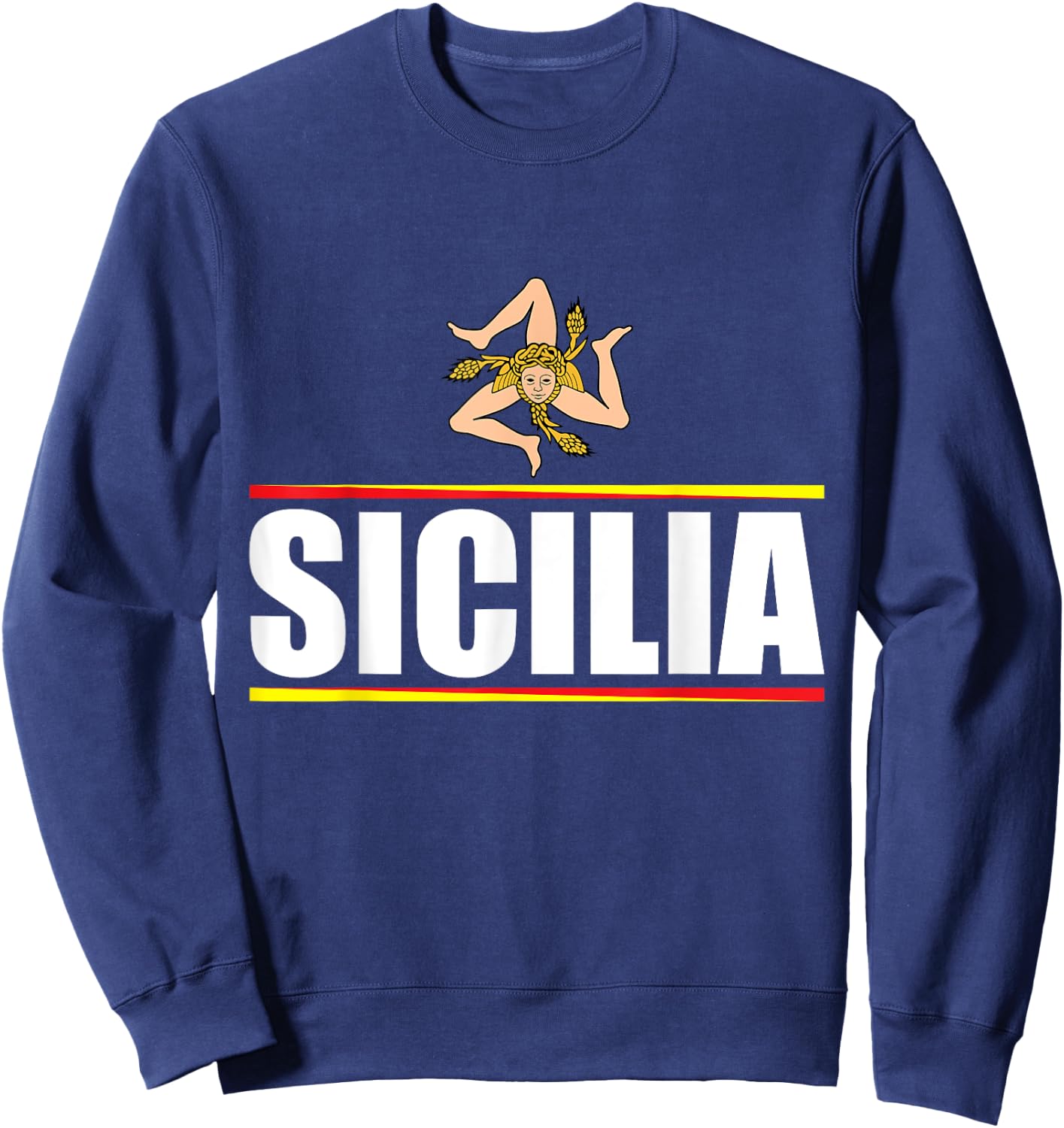 Sicilia Flag Sicily Palermo Italy Sweatshirt - Sweatshirt | Navy
