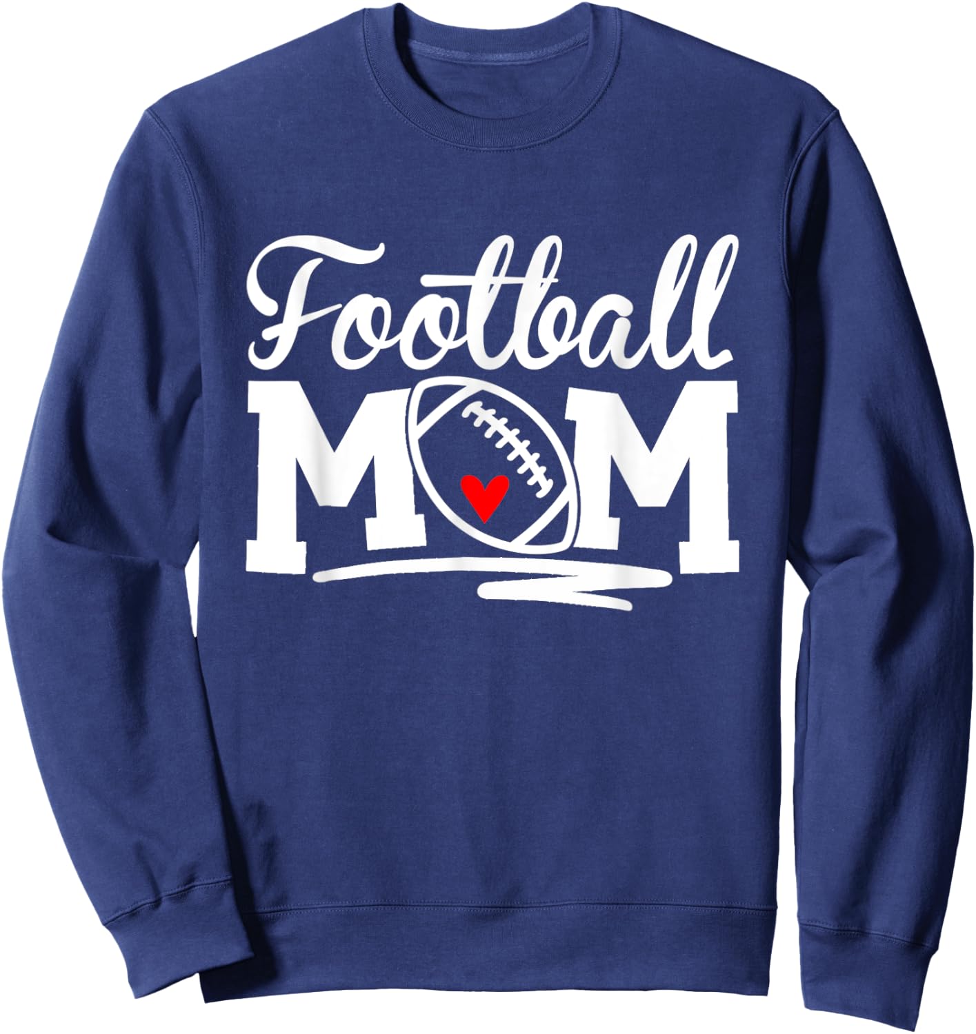 Football Mom Leopard Football Love Football Player Sweatshirt - Sweatshirt | Navy