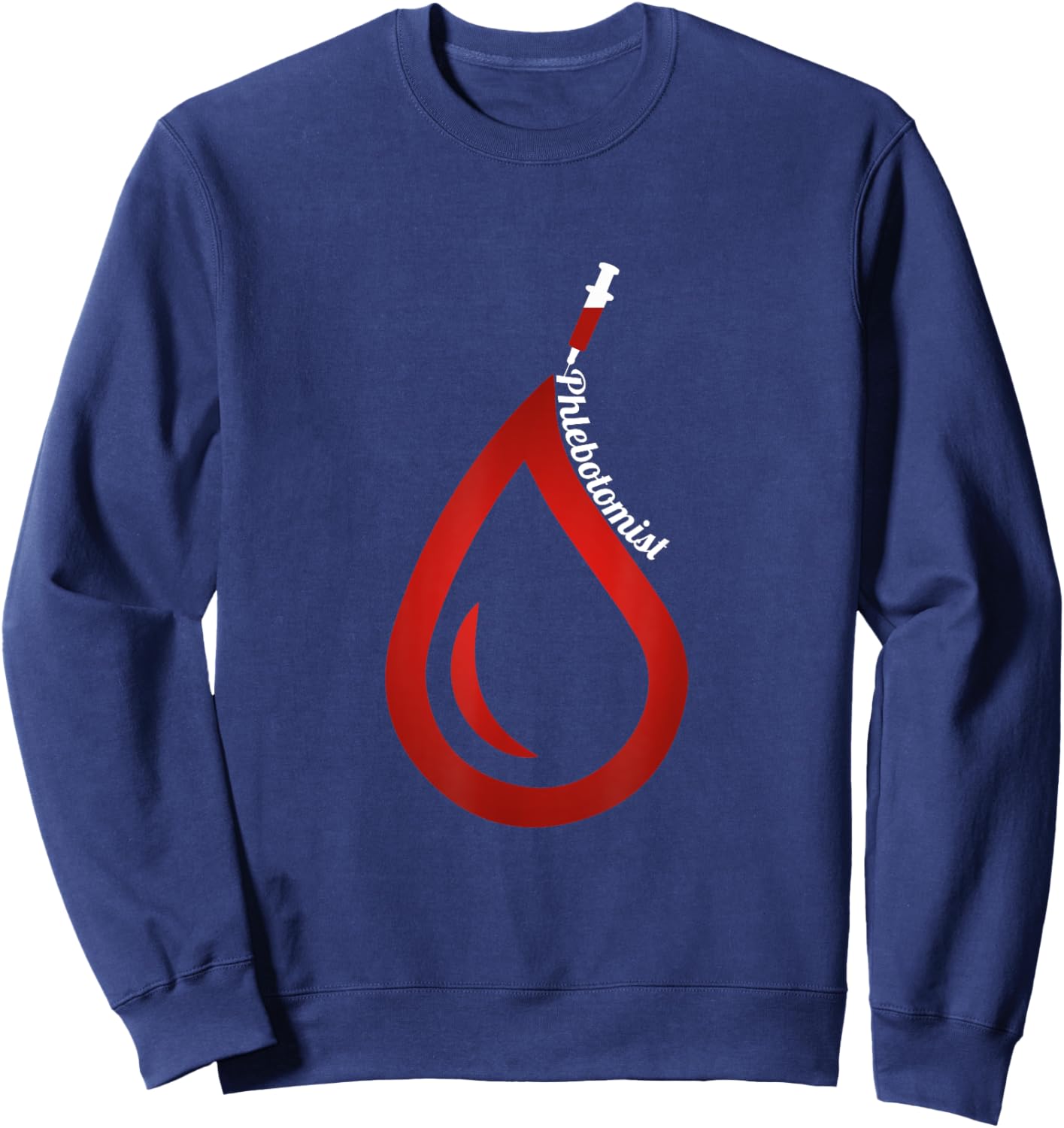 Veins Hospital Syringe Medical Medicine Phlebotomist Blood Drop Nurse Doctor Vein Laboratory Gift Adult Black Sweatshirt - Sweatshirt | Navy