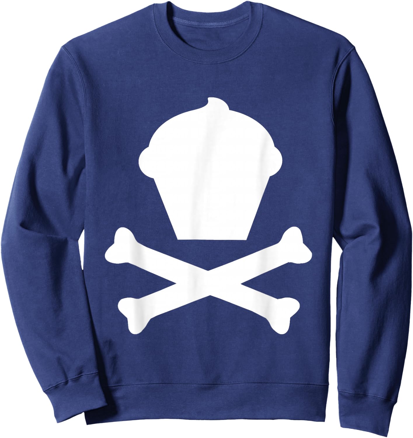 Cupcake & Crossbones Cute No Skull Not Scary Fun Gag Sweatshirt - Sweatshirt | Navy