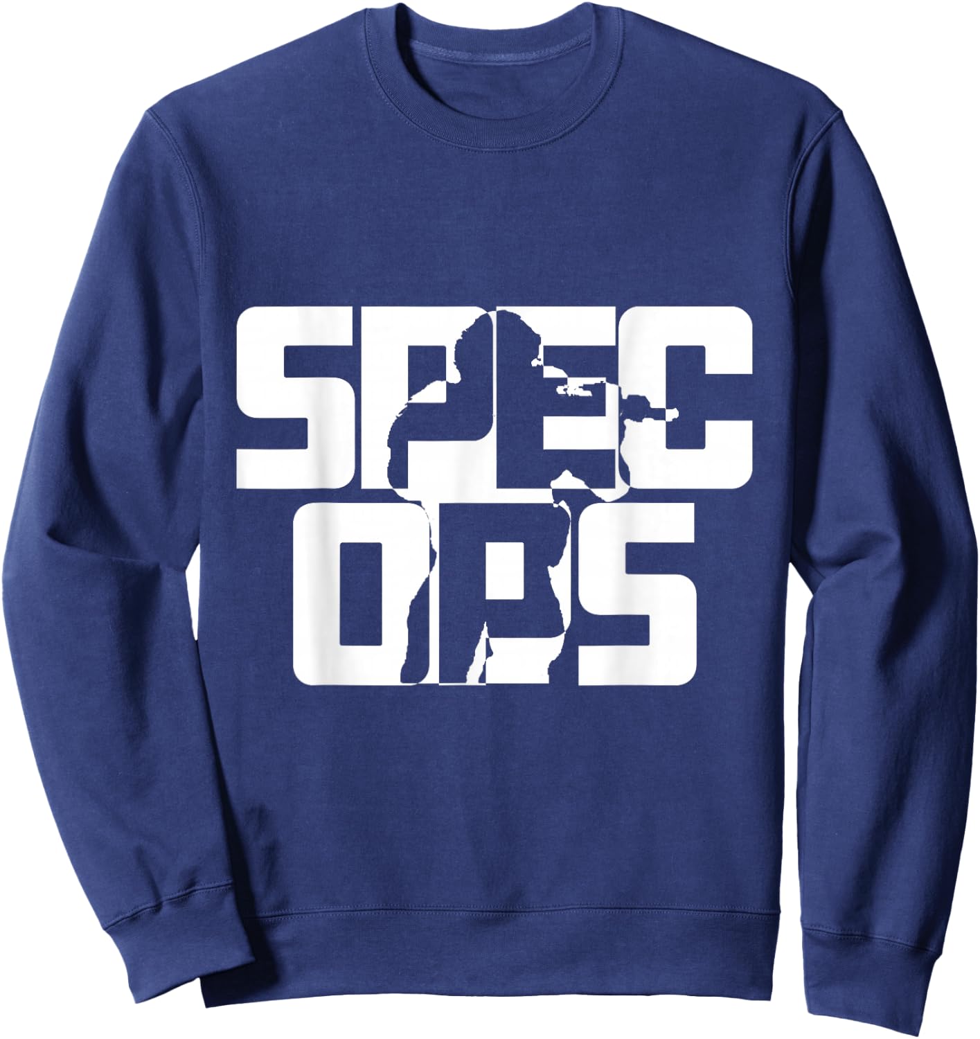 Spec Ops Tactical Military Silhouette Bold Design Sweatshirt - Sweatshirt | Navy