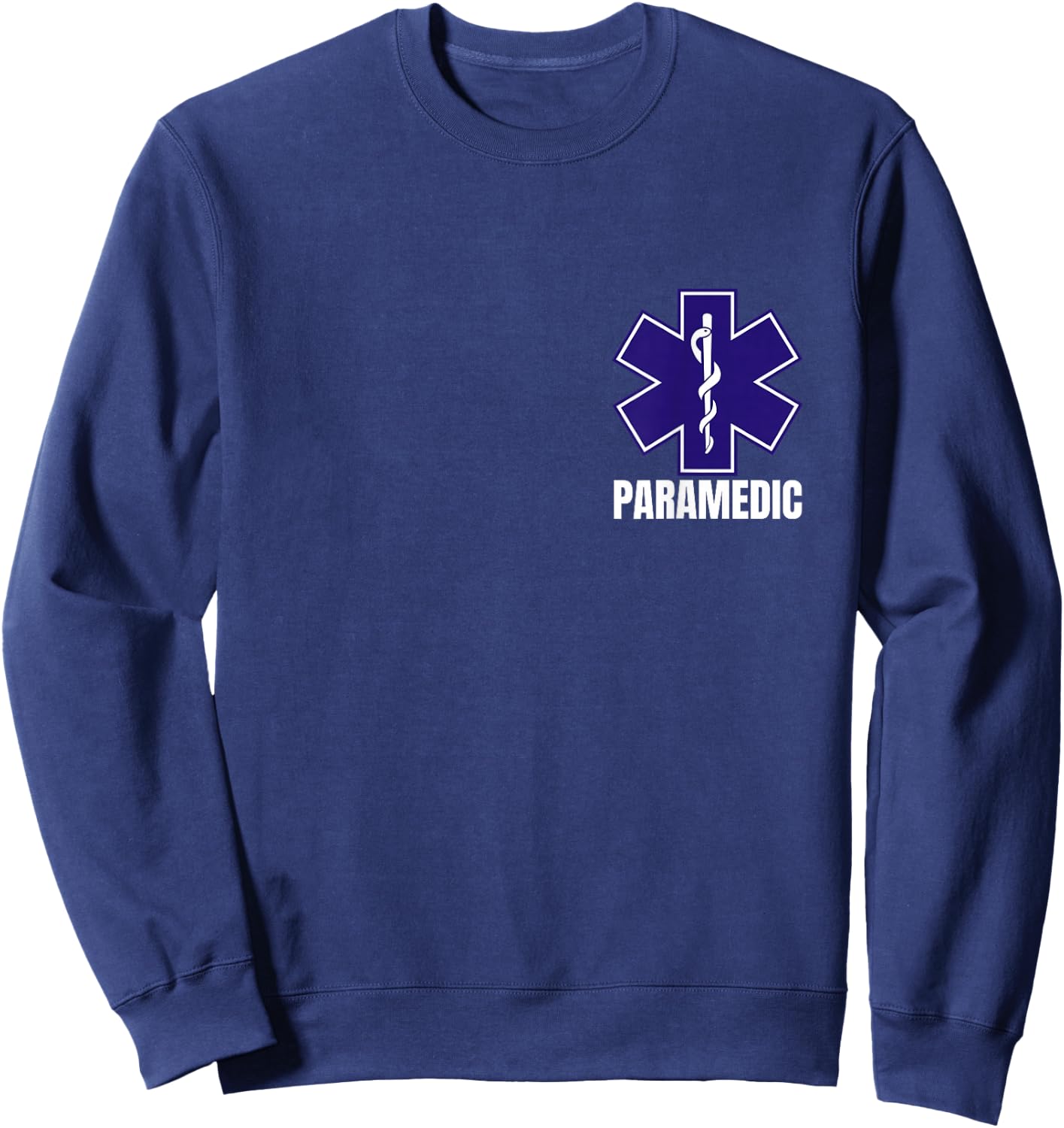 Paramedic Uniform On Duty EMT Star of Life Front and Back Sweatshirt - Sweatshirt | Navy