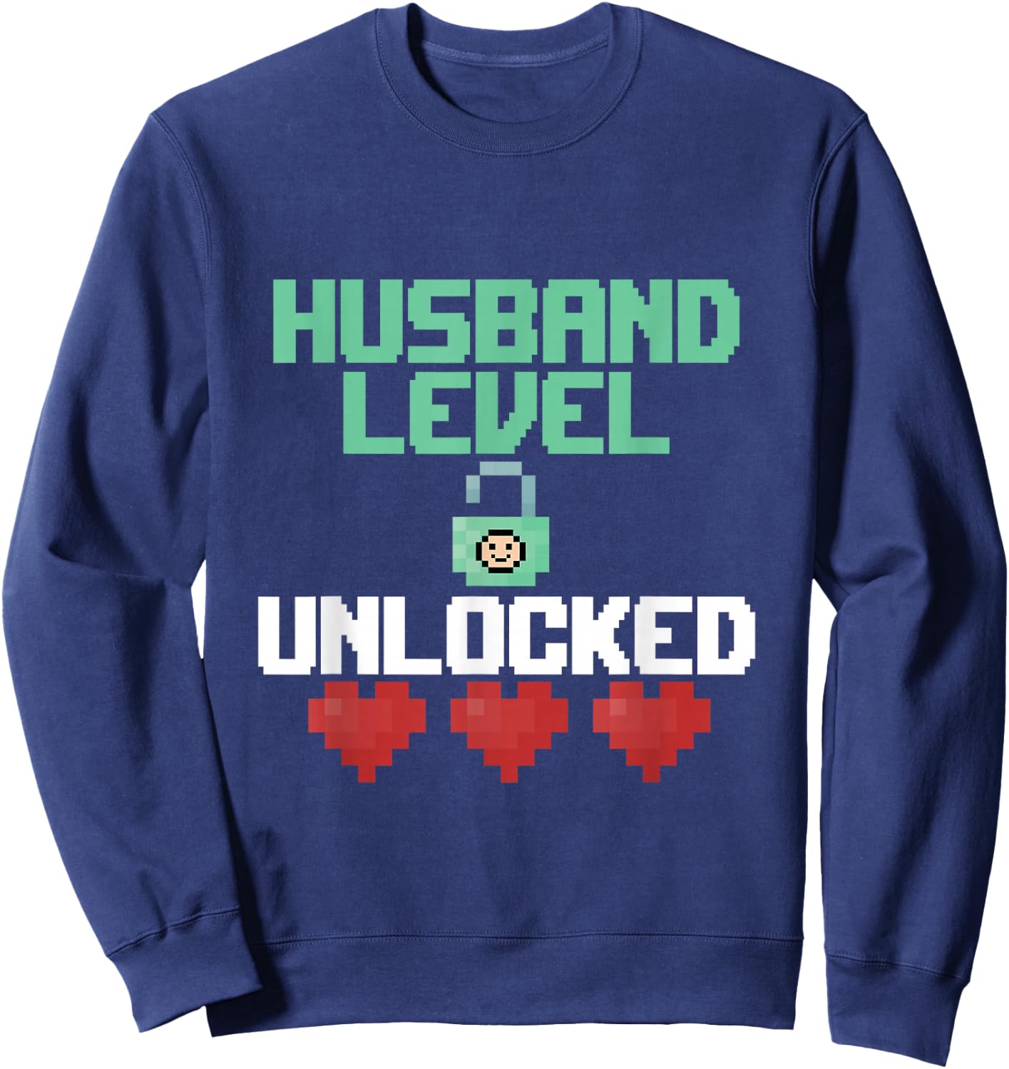 New Husband Level Unlocked Just Married Gamer Gift Sweatshirt - Sweatshirt | Navy
