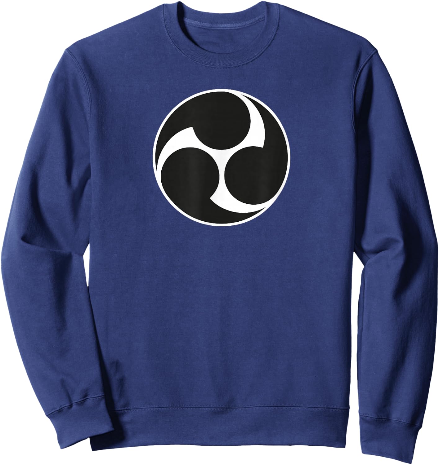 Buddhist Symbol Yin Yang Shinto Mitsu Tomoe Mitsudomoe Sweatshirt - Sweatshirt | Navy