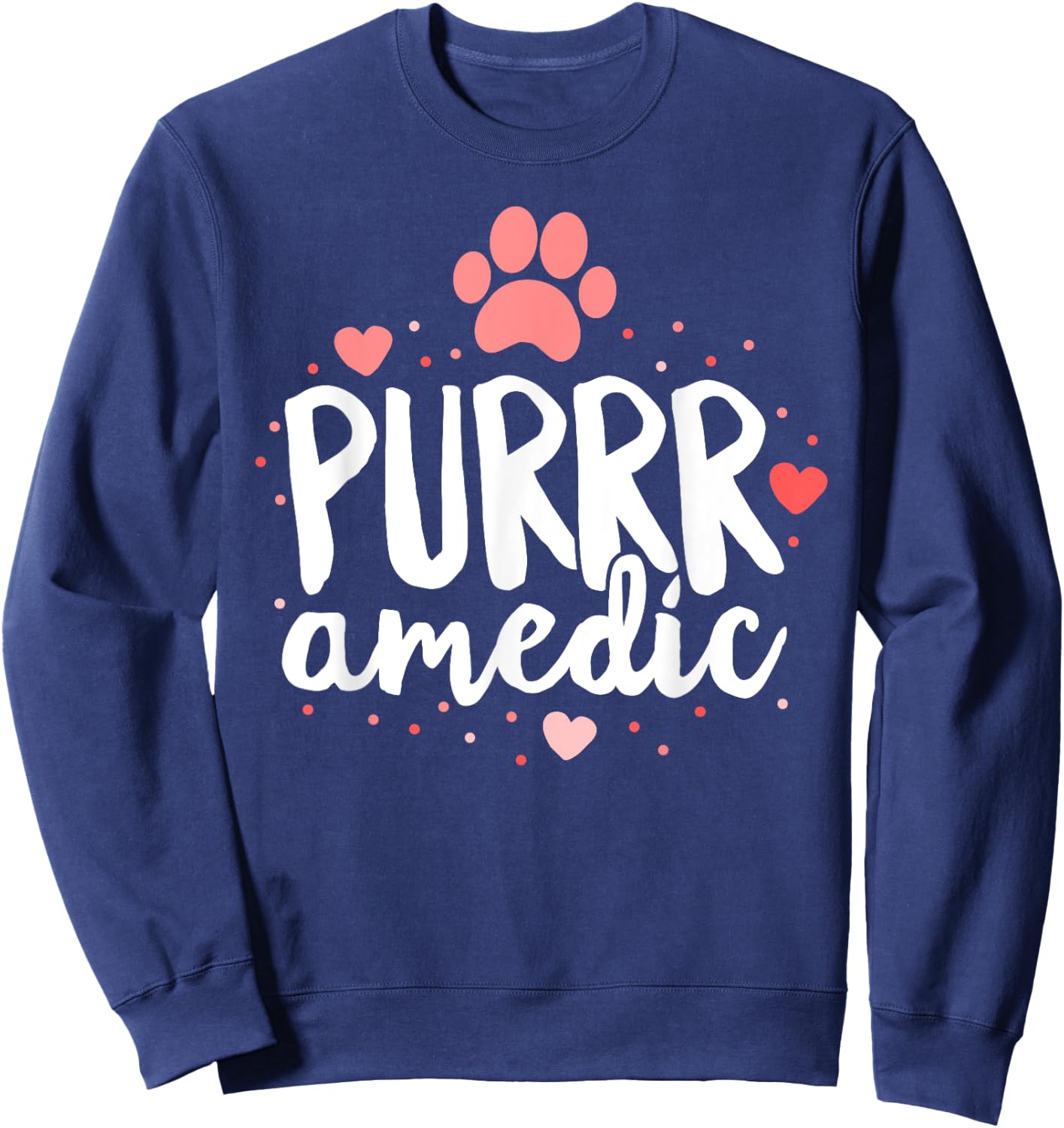 Purrr-amedic (Paramedic) Cat Veterinarian Vet Tech Doctor Women Kids Sweatshirt - Sweatshirt | Navy
