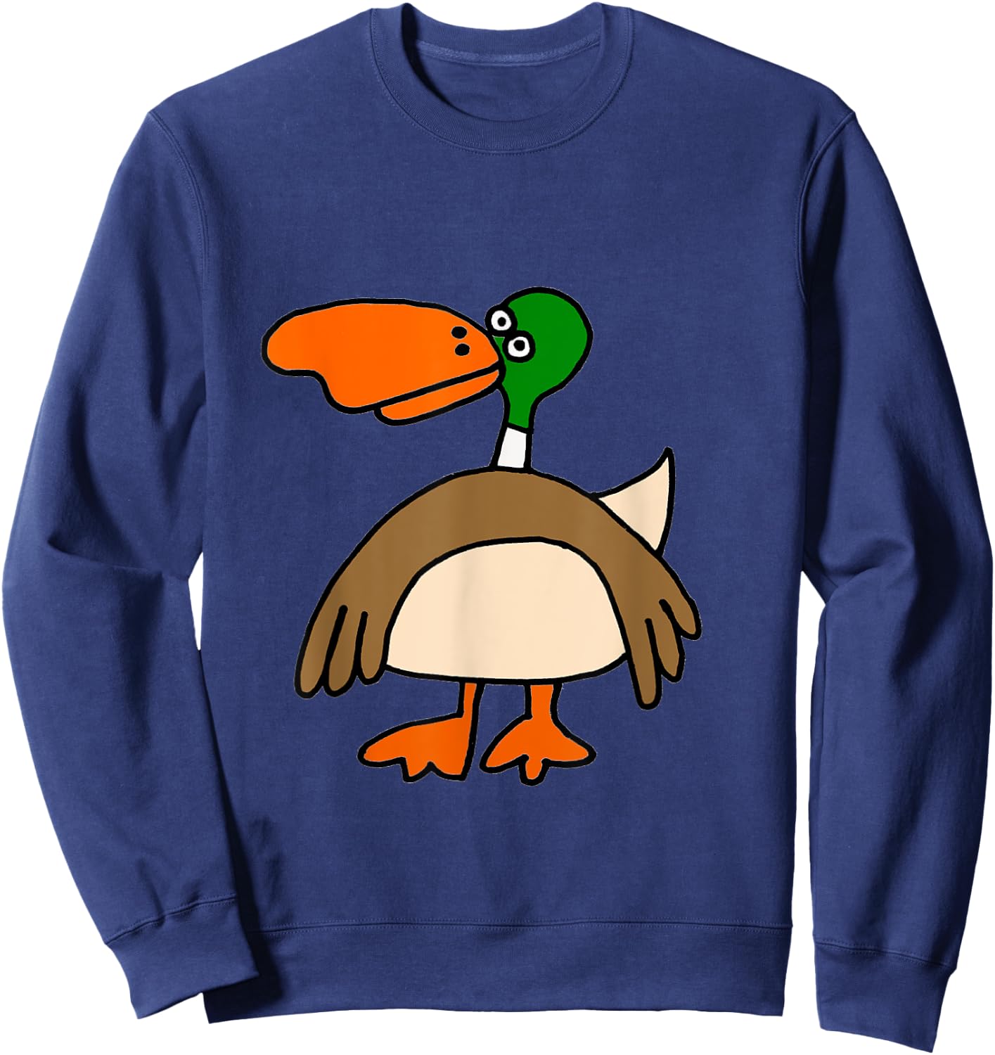 SmileteesBirds Funny Mallard Duck Cartoon Sweatshirt - Sweatshirt | Navy