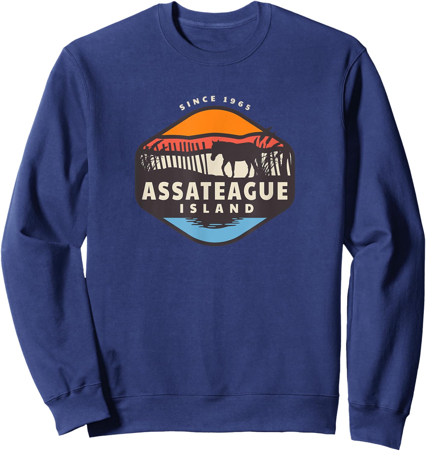 Assateague Island Wild Horse Pony Ponies Sweatshirt - Sweatshirt | Navy