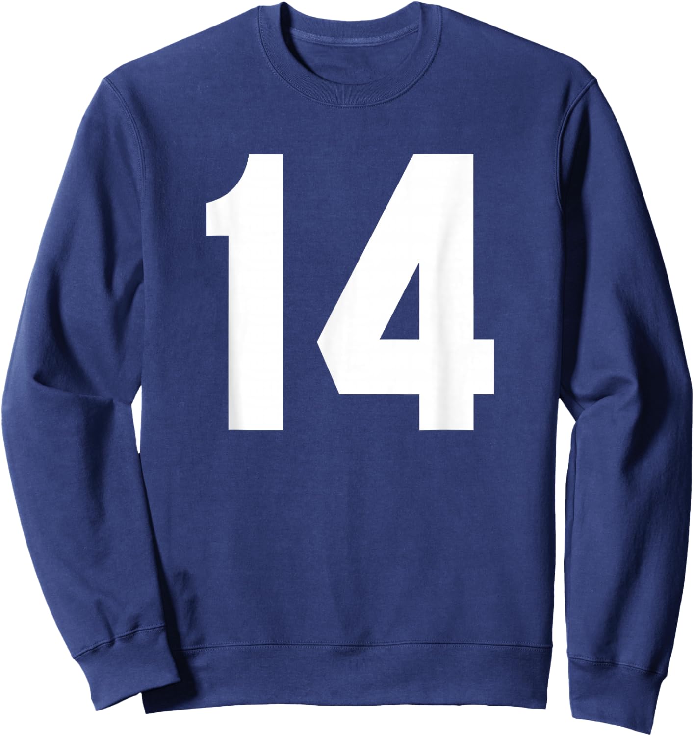 Number 14 Sports Jersey Front and Back Team Player Sweatshirt - Sweatshirt | Navy