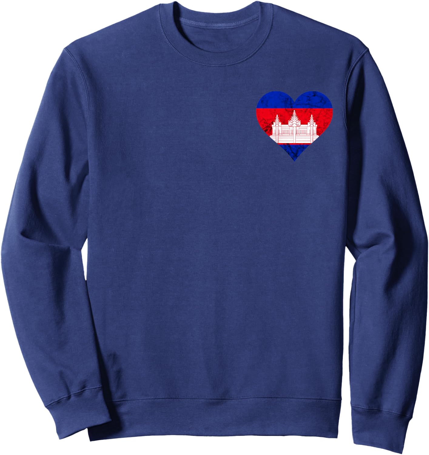 Cambodia Royal Heart Cambodian Flag Kampuchean Roots Sweatshirt - Sweatshirt | Navy