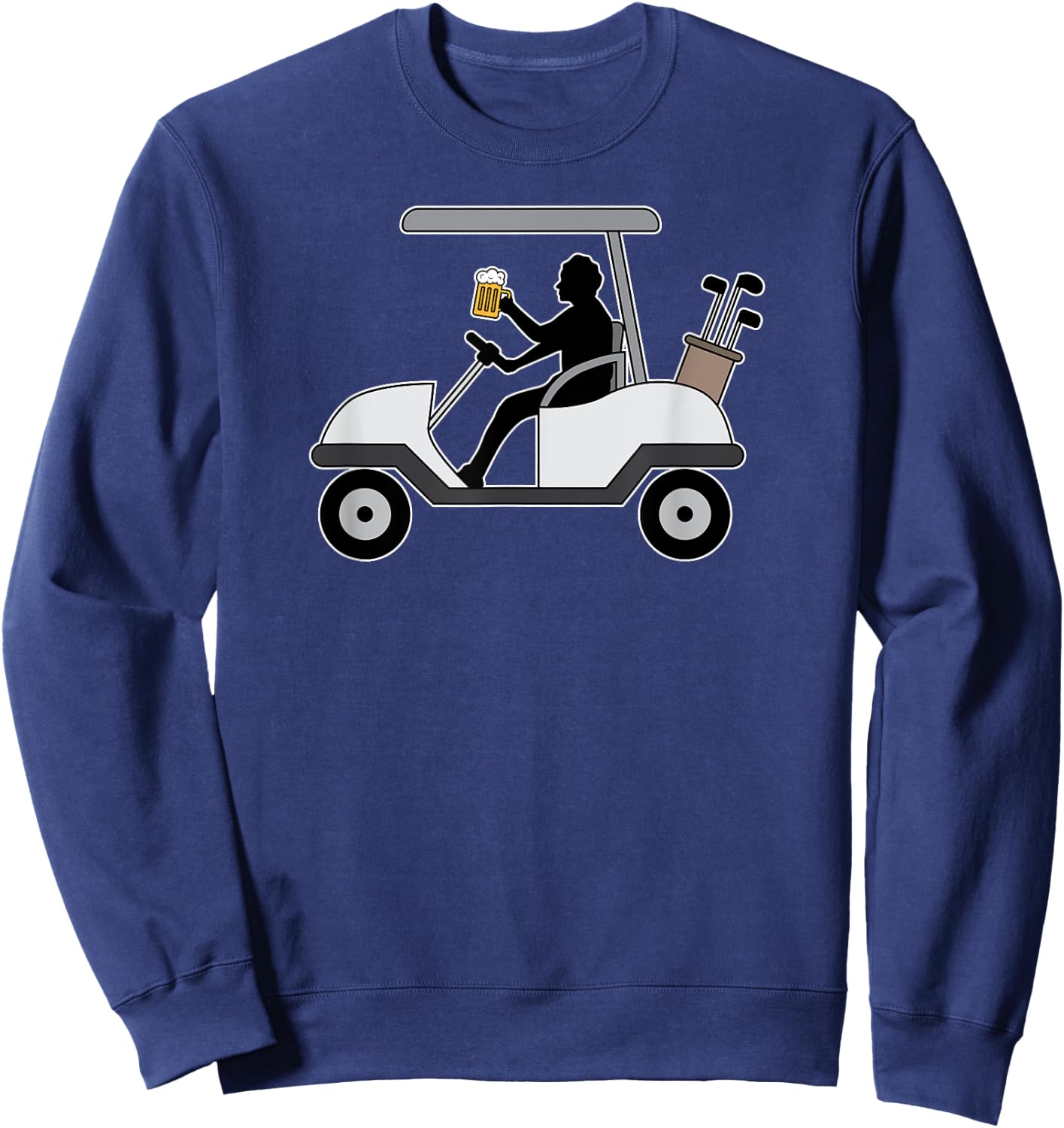 Golf Buggy Ale Mug Hilarious Player Fun Drinkers Club Design Sweatshirt - Sweatshirt | Navy