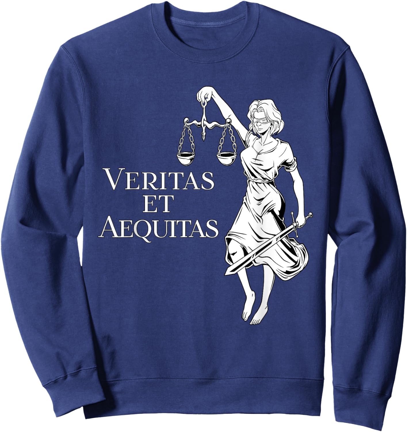 Veritas et Aequitas - Goddess Lady Justice Sweatshirt - Sweatshirt | Navy