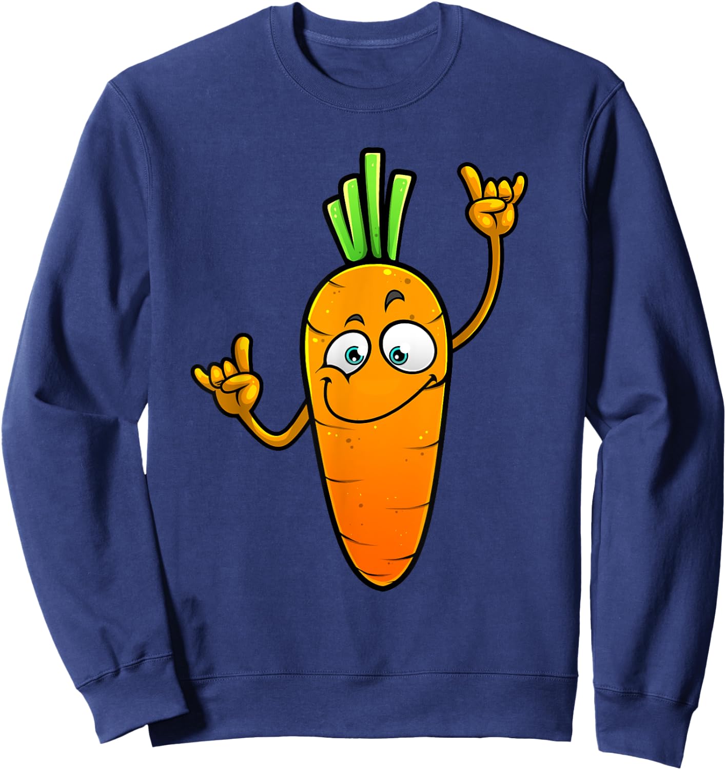 Funny Carrot Designs For Kids Adults Root Vegetable Lovers Sweatshirt - Sweatshirt | Navy