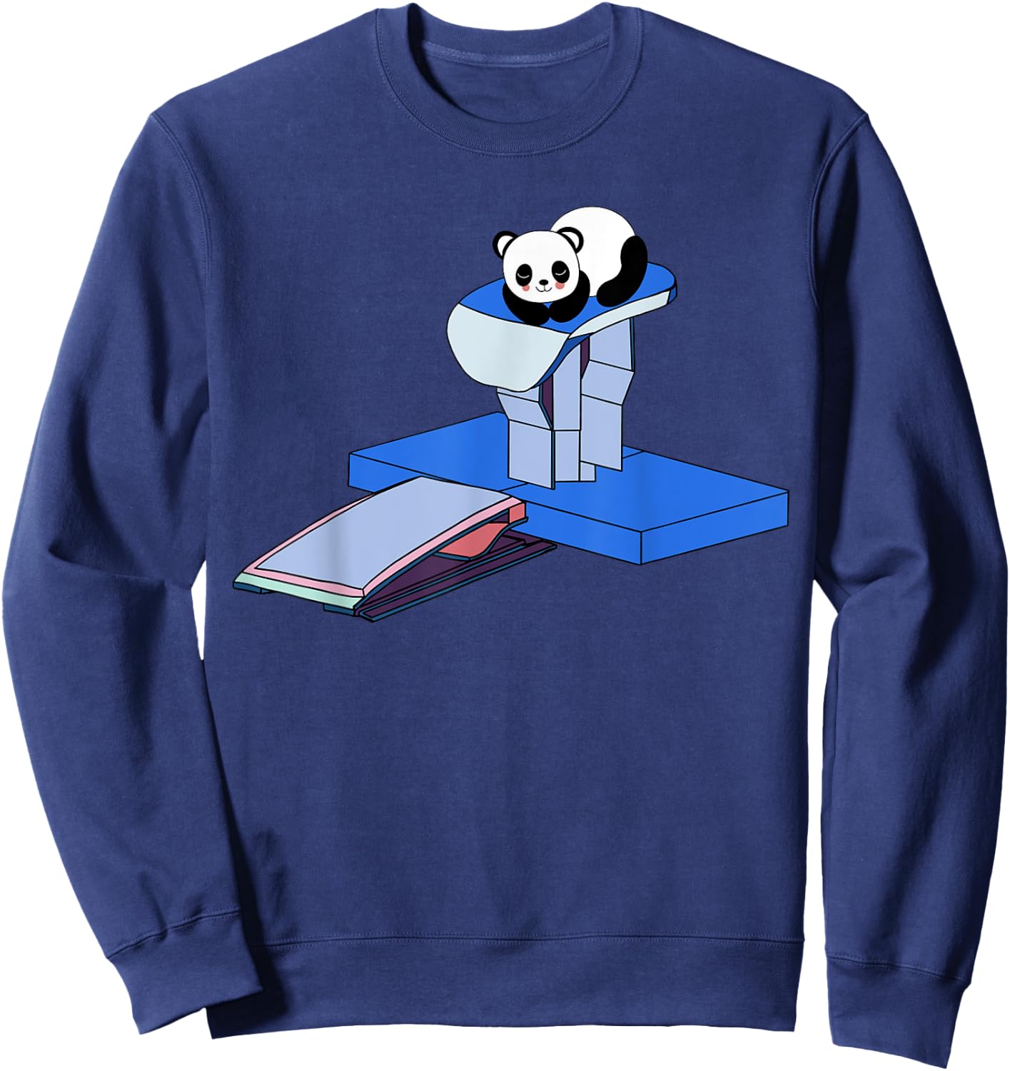 Cute Panda Gymnastics Vault Table Sweatshirt - Sweatshirt | Navy