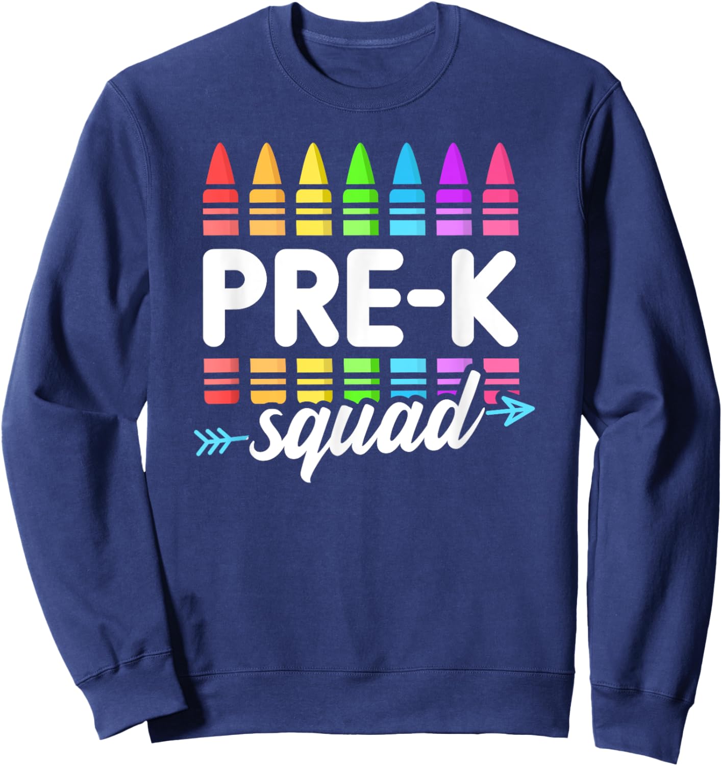 Pre-K Squad Teacher Team Crew Hello Back School Graduation Women Kids Sweatshirt - Sweatshirt | Navy
