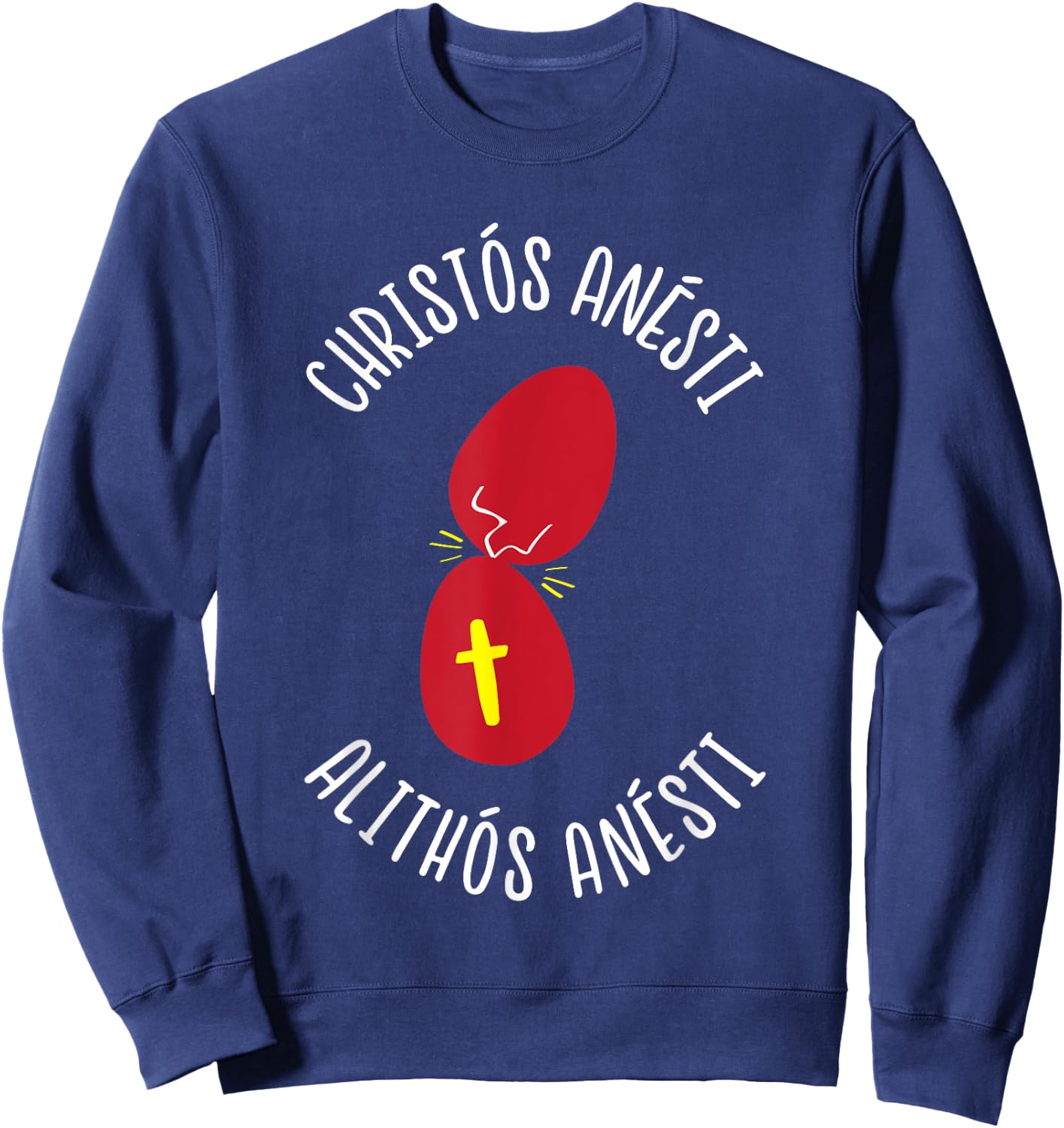Greek Easter Tsougrisma Red Egg Tapping Game Sweatshirt - Sweatshirt | Navy