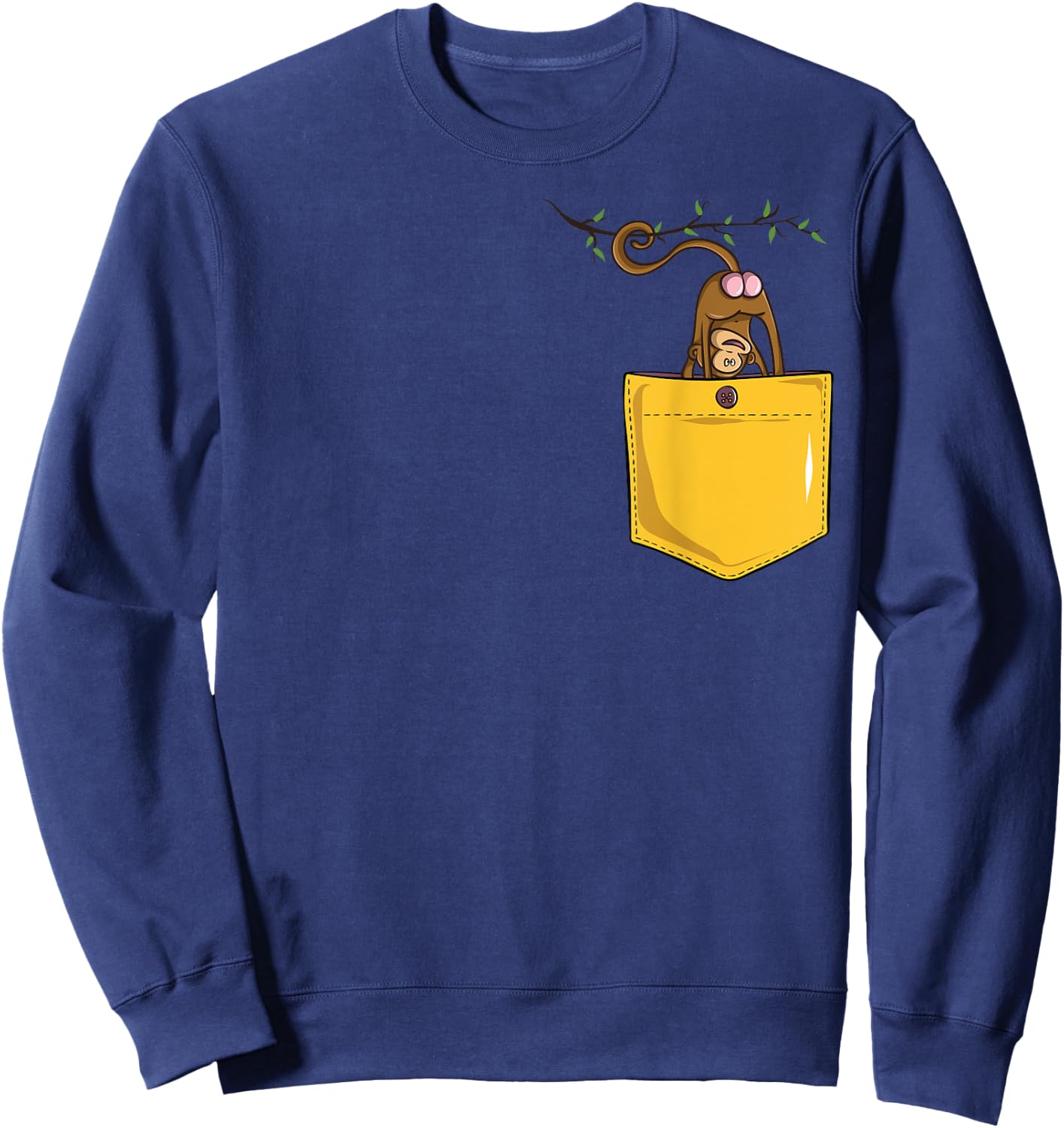 Monkey Butt in Pocket Funny Cute Animal Zoo Monkeys Sweatshirt - Sweatshirt | Navy