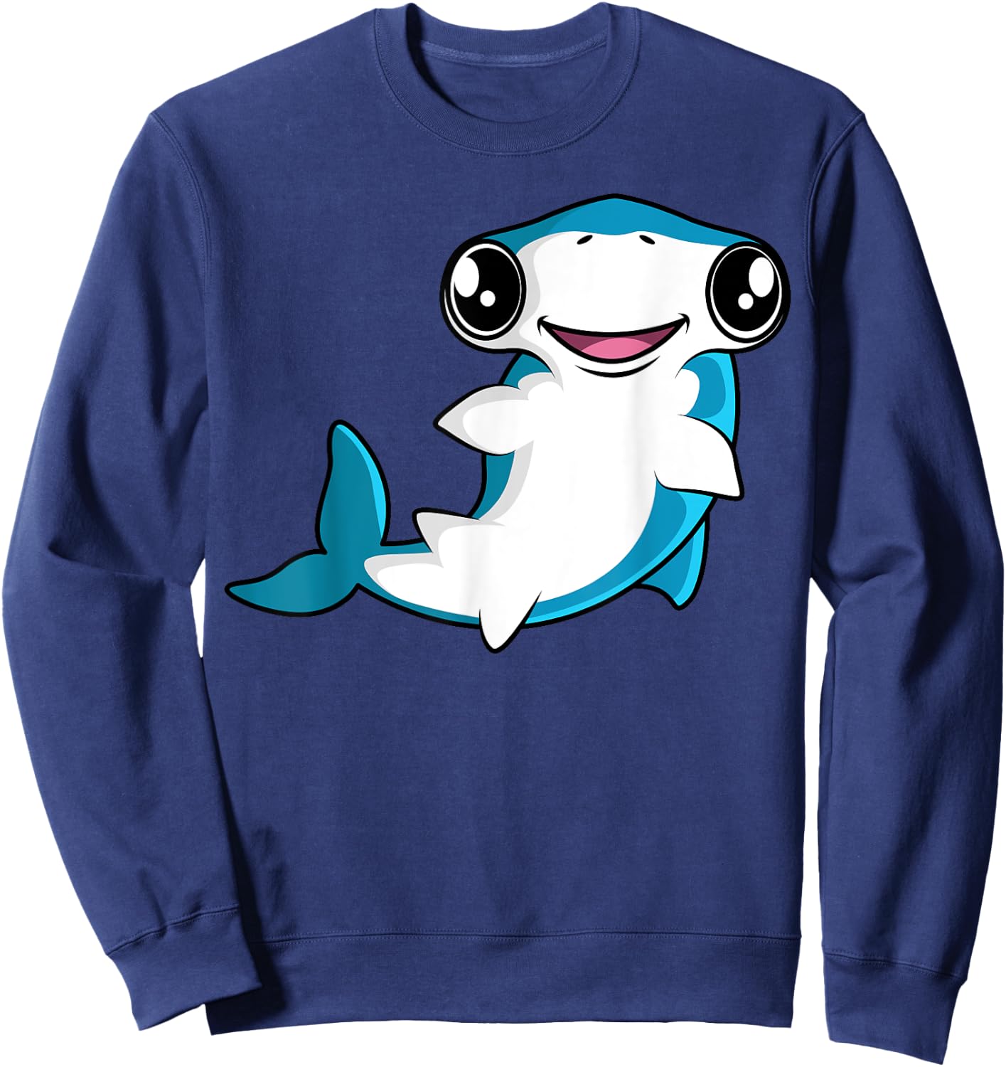 Kawaii Hammerhead Shark Sweatshirt - Sweatshirt | Navy