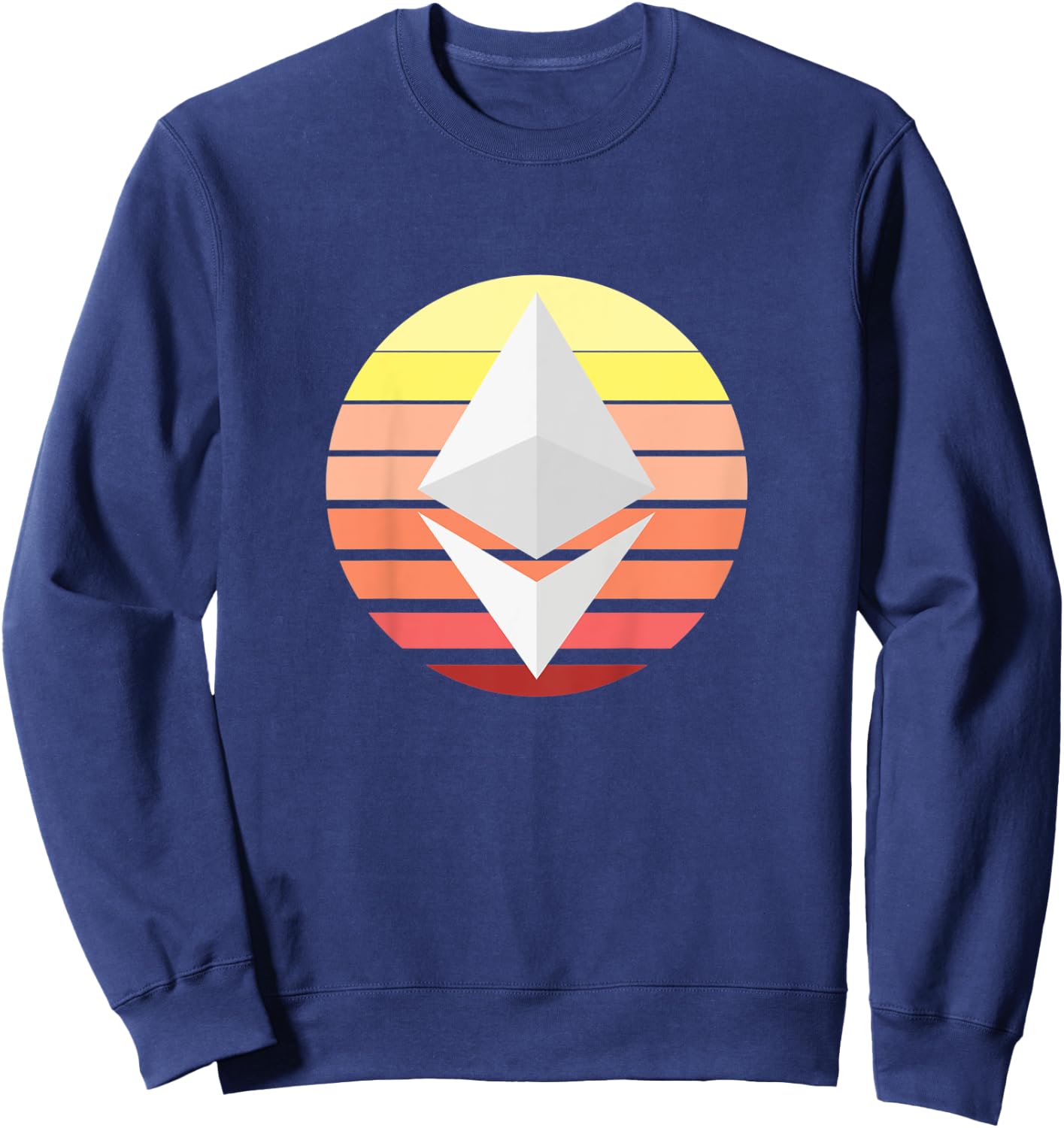 Ethereum ETH Logo Crypto Circle Pastel Cryptocurrency Sweatshirt - Sweatshirt | Navy